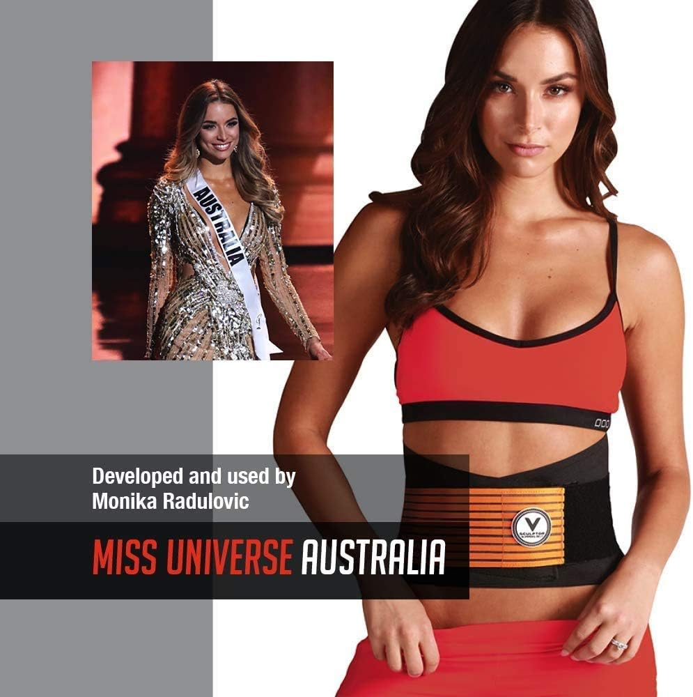 Waist Trainer Slimming Belt, Endorsed by Monika Radulovic Miss Universe, Proprietary 2 Strap Compression for Multi-Angle, Tighter Core Activation, Instant Toning and Posture Support image number 6