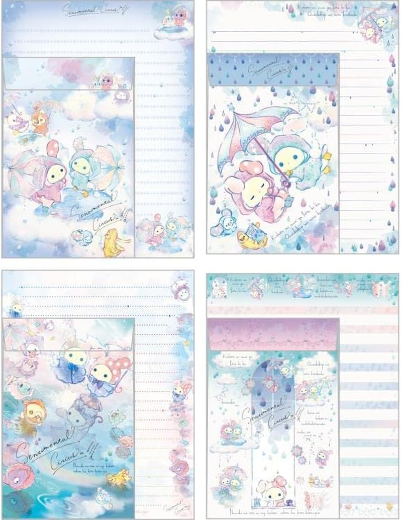 San-X Sentimental Circus Letter Set Rainbow over the Sky of Teardrop Envelopes Stationery