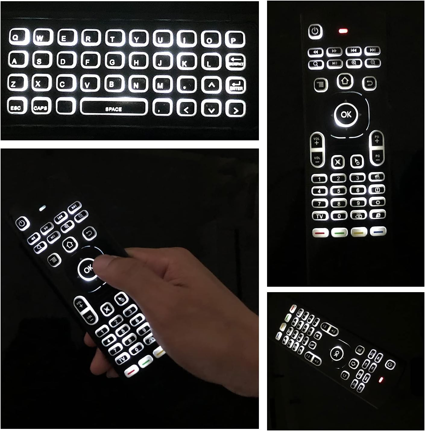 Air Mouse 2.4GB Mini Wireless Keyboard Backlight Remote Multifunctional W Infrared Learning Air Control for Android Smart TV Box, 3-Gyro and 3-Gsensor, G Box HTPC Mini PC,PS3/4 Xbox 360 with USB image number 4