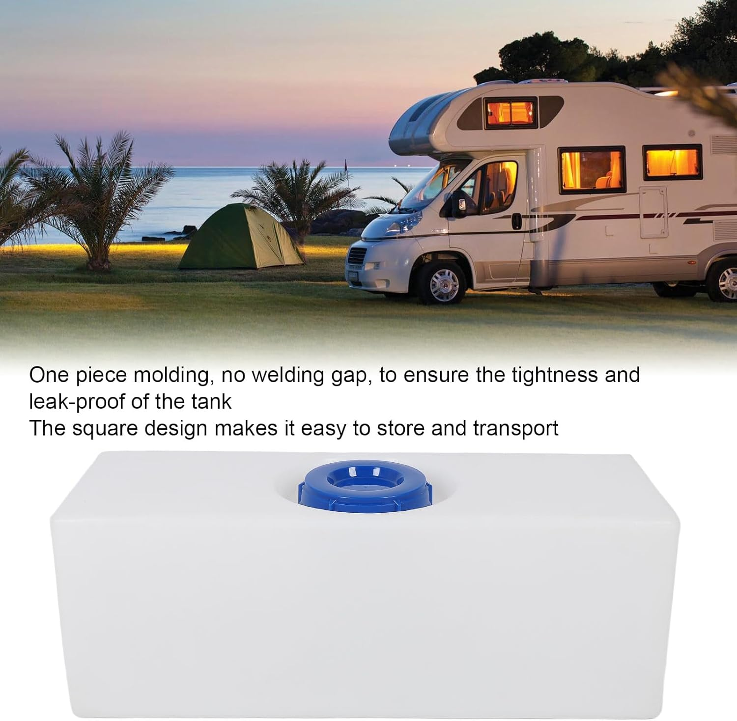 RV Water Tank, 15 Gallons RV Water Holding Tank, 130Mm Water Inlet Storage Tanks, RV Water Tank for RV Trailer Boat, RV Water Holding Tank, Water Storage Tank image number 2