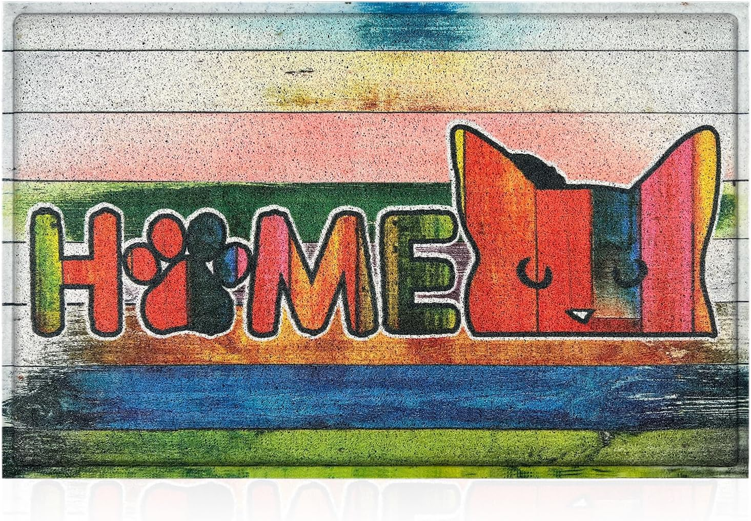 JJUUYOU Funny Cat Front Door Mats Welcome Mat for Home Entrance Doormat Outdoor Indoor Non Slip Rubber Backing Black Doormat Waterproof Floor Doormats Porch Shoe Rugs