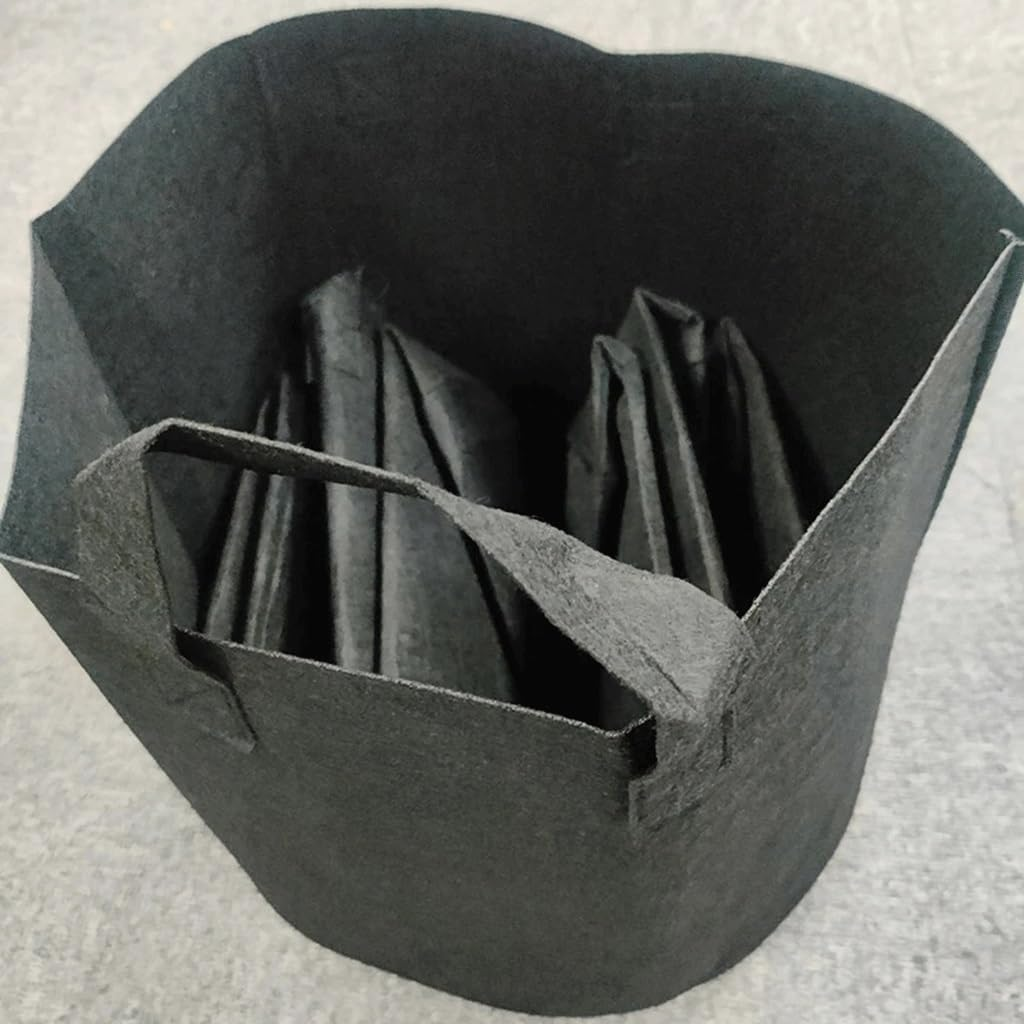 Grow Bags Felt Strong Plant Bag, for Gardening Fabric Grow Pot Vegetable Growing Planter Garden Flower Pots Garden Supplies (Color : Black, Size : 3Gallons 25X22Cm) image number 2