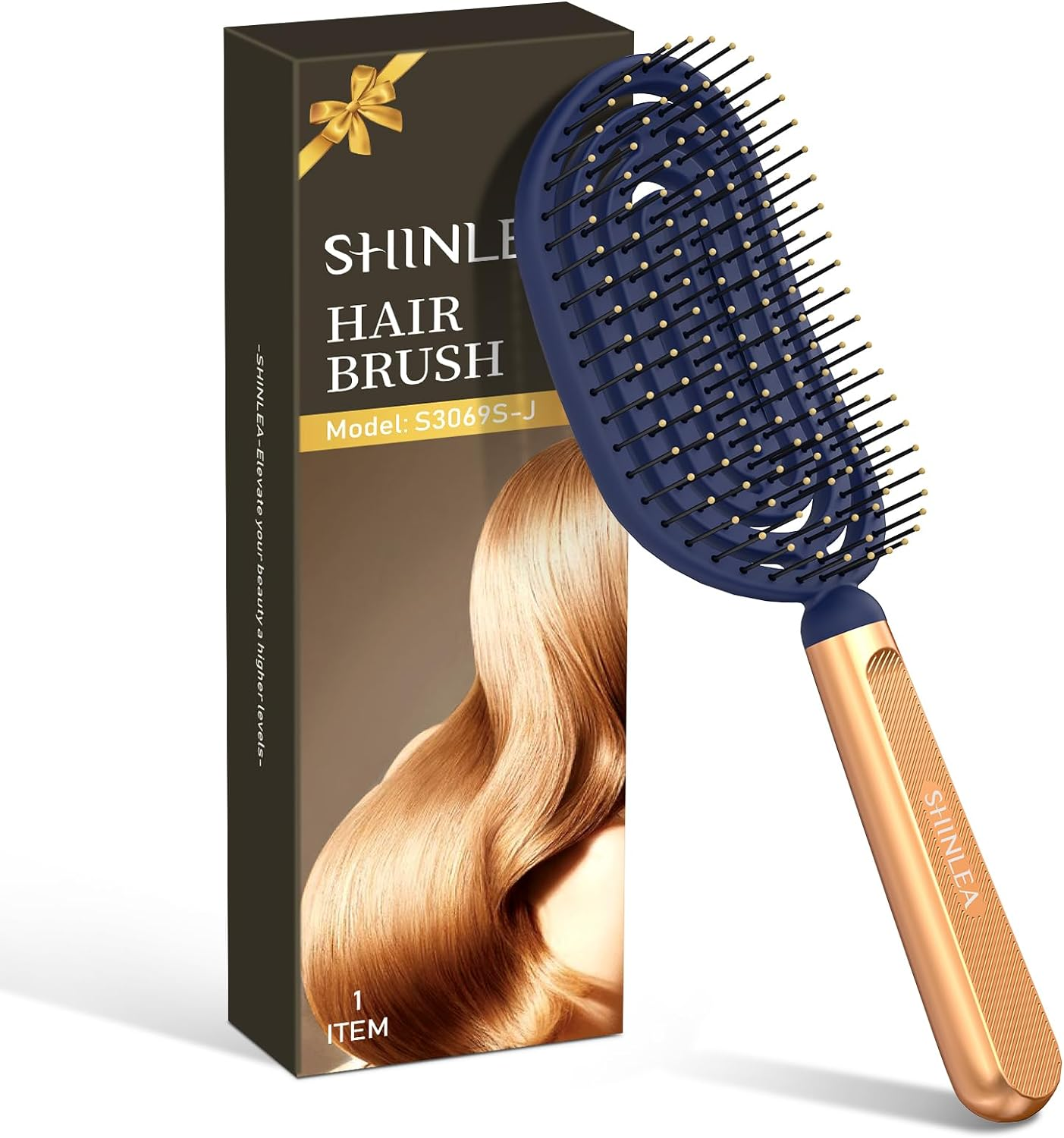 SHINLEA Spiral Hair Brush, Quick Drying Hair Brush without Pulling with Ventilation Opening for Wet and Dry Hair, Massage Hair Brush with Flexible, Soft Bristles for Women, Men, Children image number 2