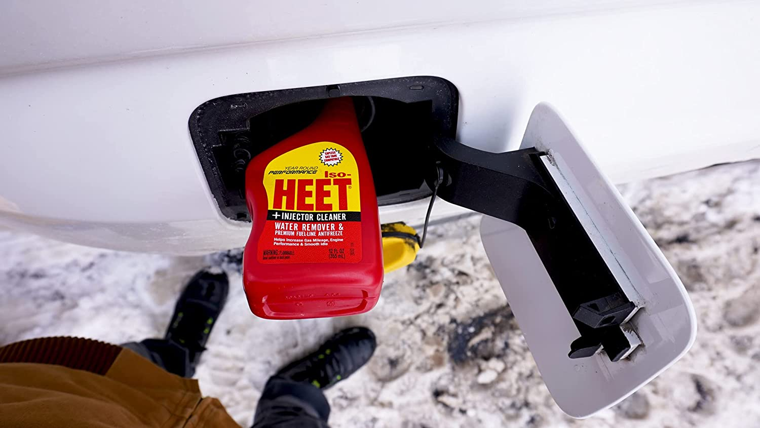 Heet Iso-Heet Water Remover and Premium Fuel Line Antifreeze + Injector Cleaner Helps Increase Gas Mileage Improves Engine Performance Year round Performance, 12 Fl. Oz. (28202), Red image number 4