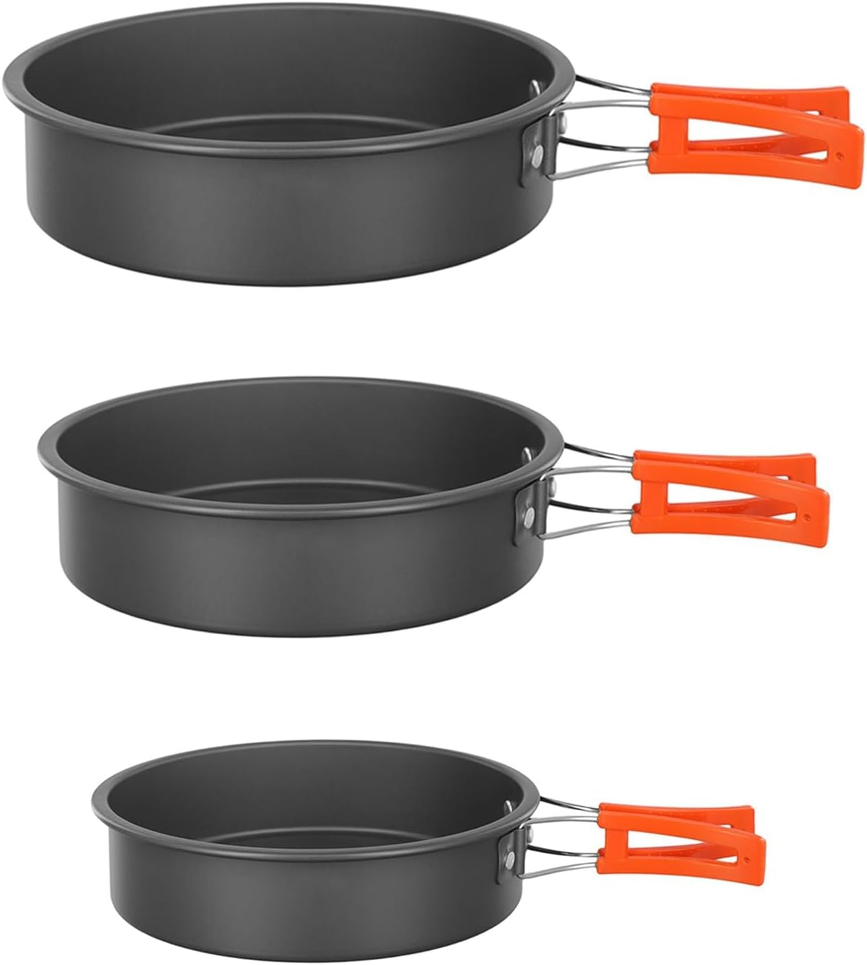 Lightweight Camping Frying Pan Non-Stick Camping Cooking Pot with Foldable Handle Cookware Set for Outdoor Camping Picnic Hiking(Large) image number 6