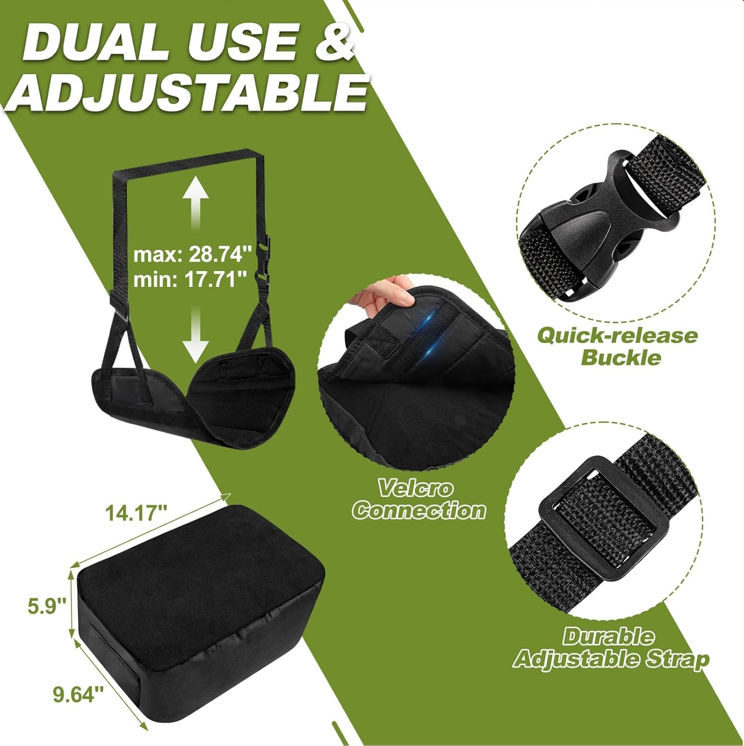 IODOO 2-In-1 Airplane Footrest Pillow - Inflatable Travel Foot Hammock & Cushioned Foot Pad for Ultimate Comfort on Flights, Travel Accessories, Portable Foot Rest for Flights