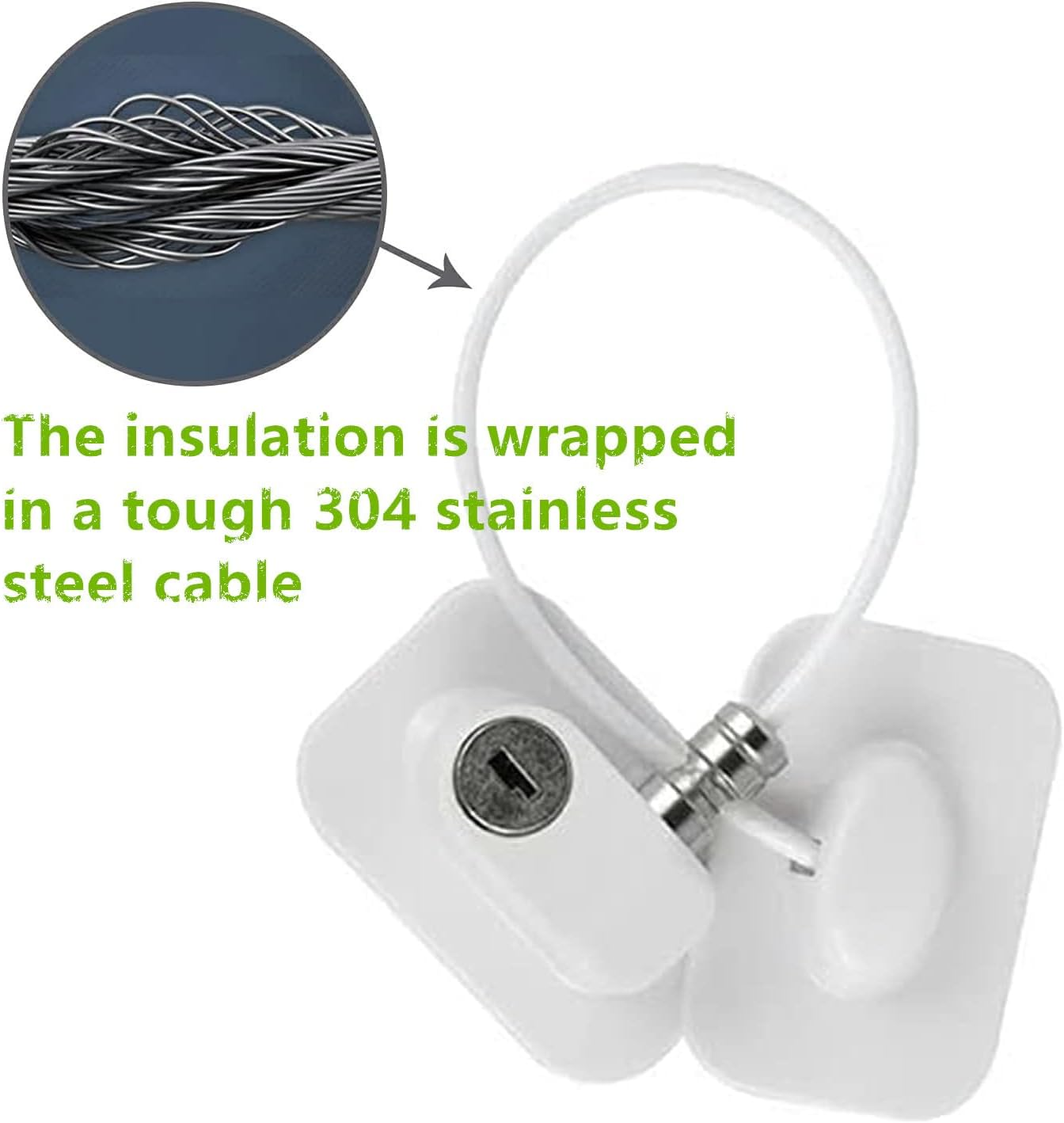 3 Pcs with Key Refrigerator Lock,Window Restrictor Locks Safety Refrigerator Lock Fridge Door Self Adhesive Mini Fridge Lock Kit for Refrigerator Door, Cabinets, Drawers, Window, Toilet Seat(White) image number 5