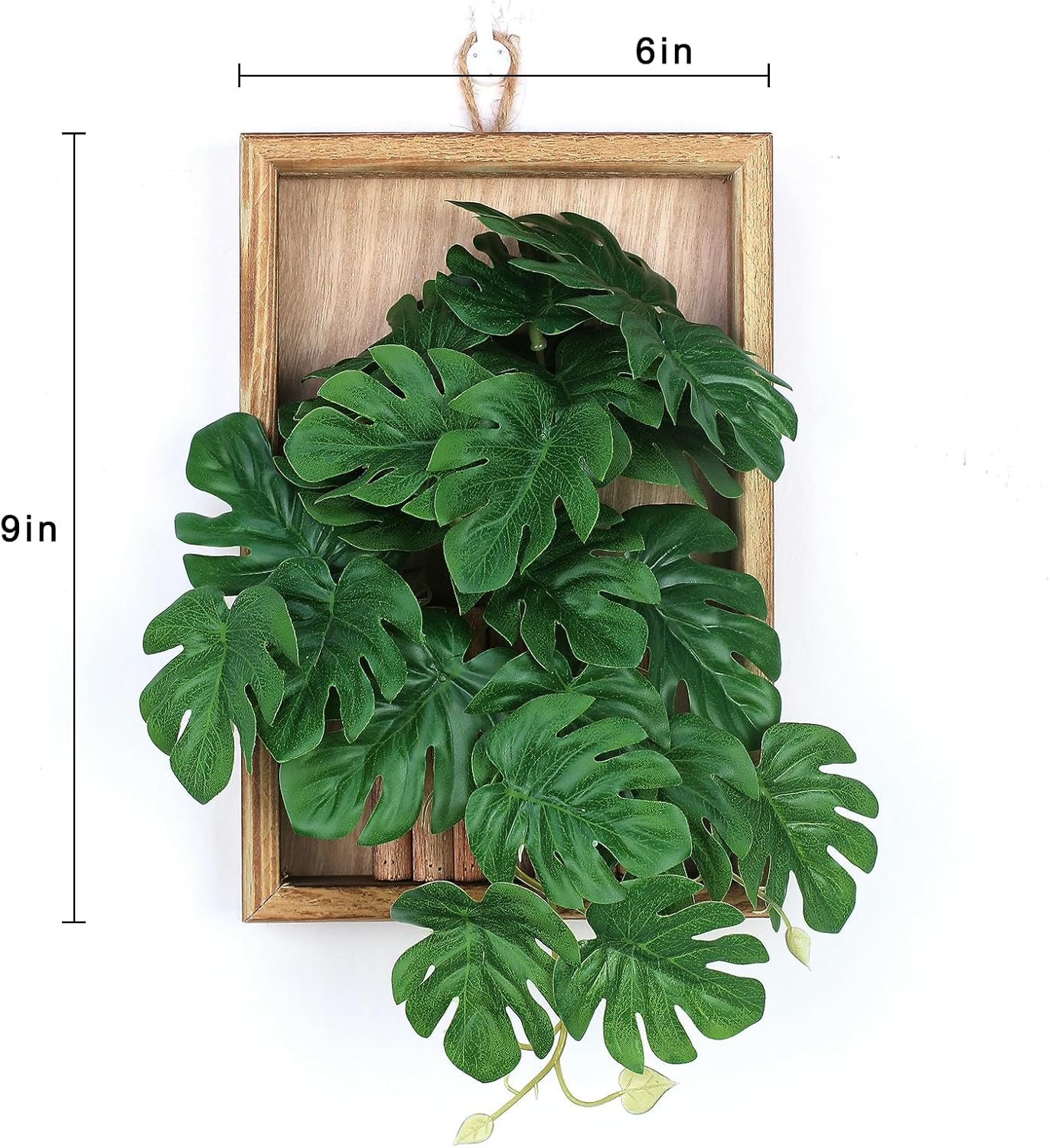 Artificial Monstera Plant in Frame, Green Leaves, Artificial Flowers, 2 Pieces per Box image number 5
