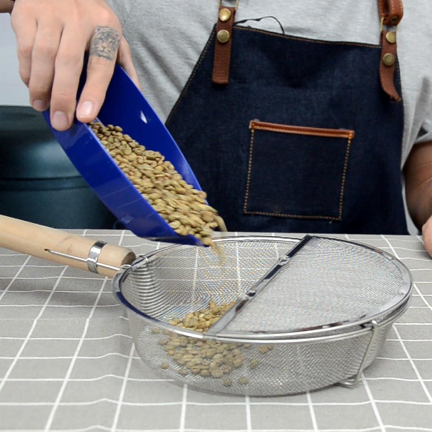 Cozioz Coffee Roasting Kit - Stainless Steel Hand Net with Thermometer for Home Bean & Tea Roasting image number 4