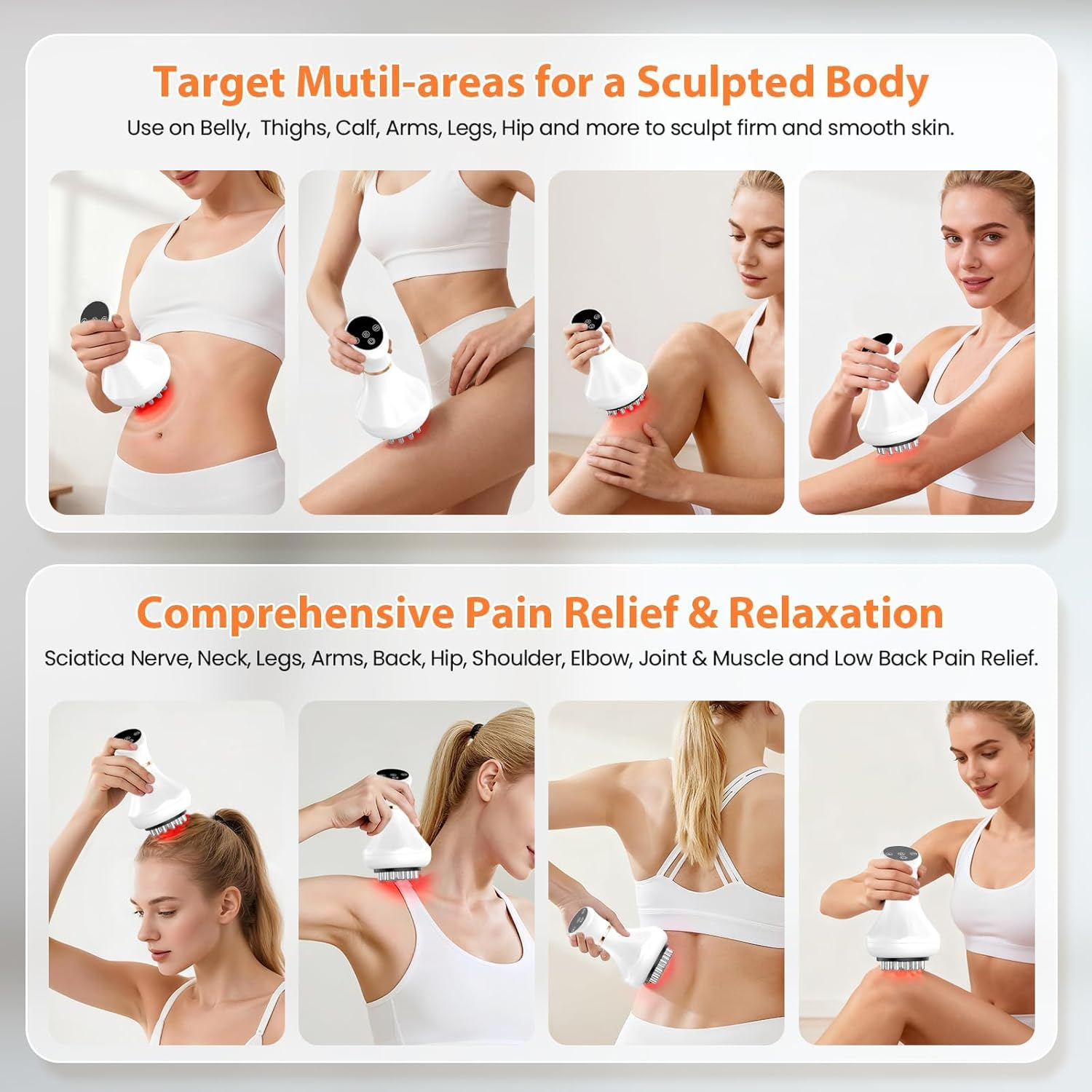 Body Sculpting Machine, Lymphatic Drainage Massager & anti Cellulite Massage Tool, Helps Reduce Stretch Marks & Cellulite, Pain Relief Devices for Sciatica Nerve, Legs, Arms, Hip, Muscle & Lower Back image number 2