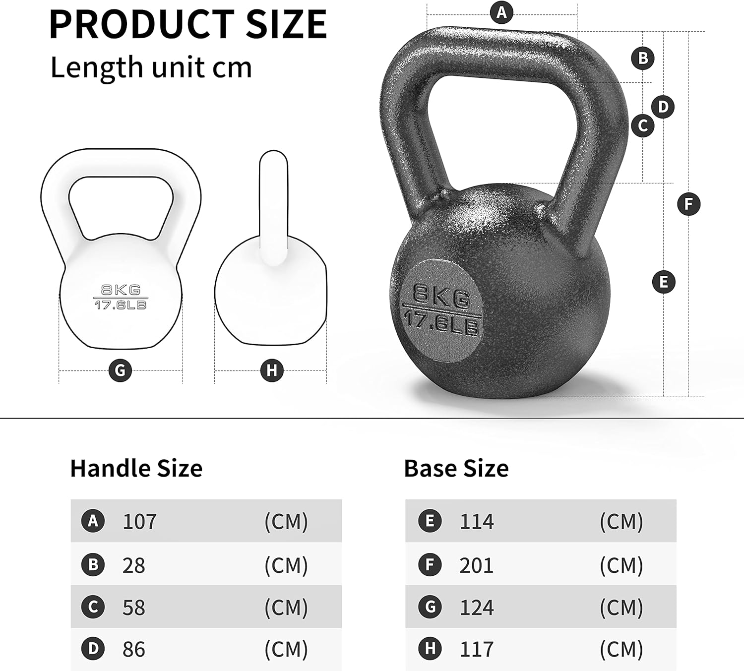 PROIRON Cast Iron Kettlebell Weight for Home Gym Fitness & Weight Training (4KG-24KG) - 4-16Kg image number 6