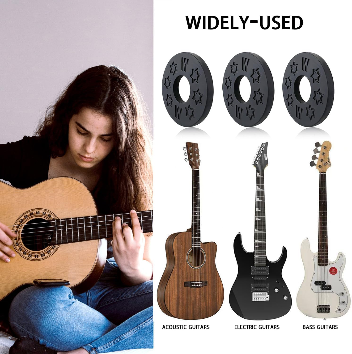 16 Pcs Guitar Strap Locks, Acoustic Guitar Strap Adapter for Electric, Acoustic & Bass Guitars, Strap Locks Compatible with Fender, Dunlop, Ernie Ball & More (Black) image number 6