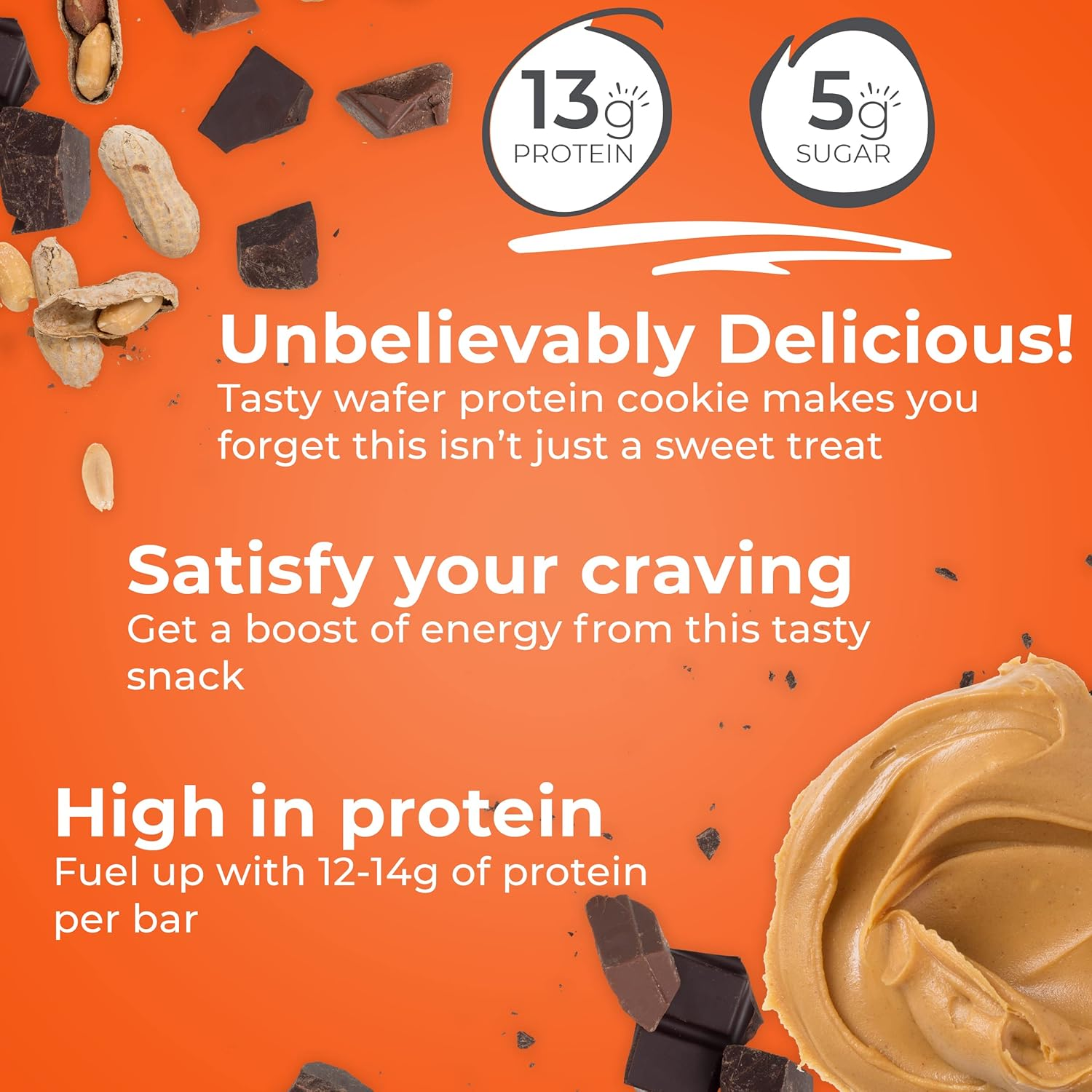 Power Crunch Protein Energy, Peanut Butter Fudge Butter Fudge, 1.4 Ounce, 12 Pack image number 6