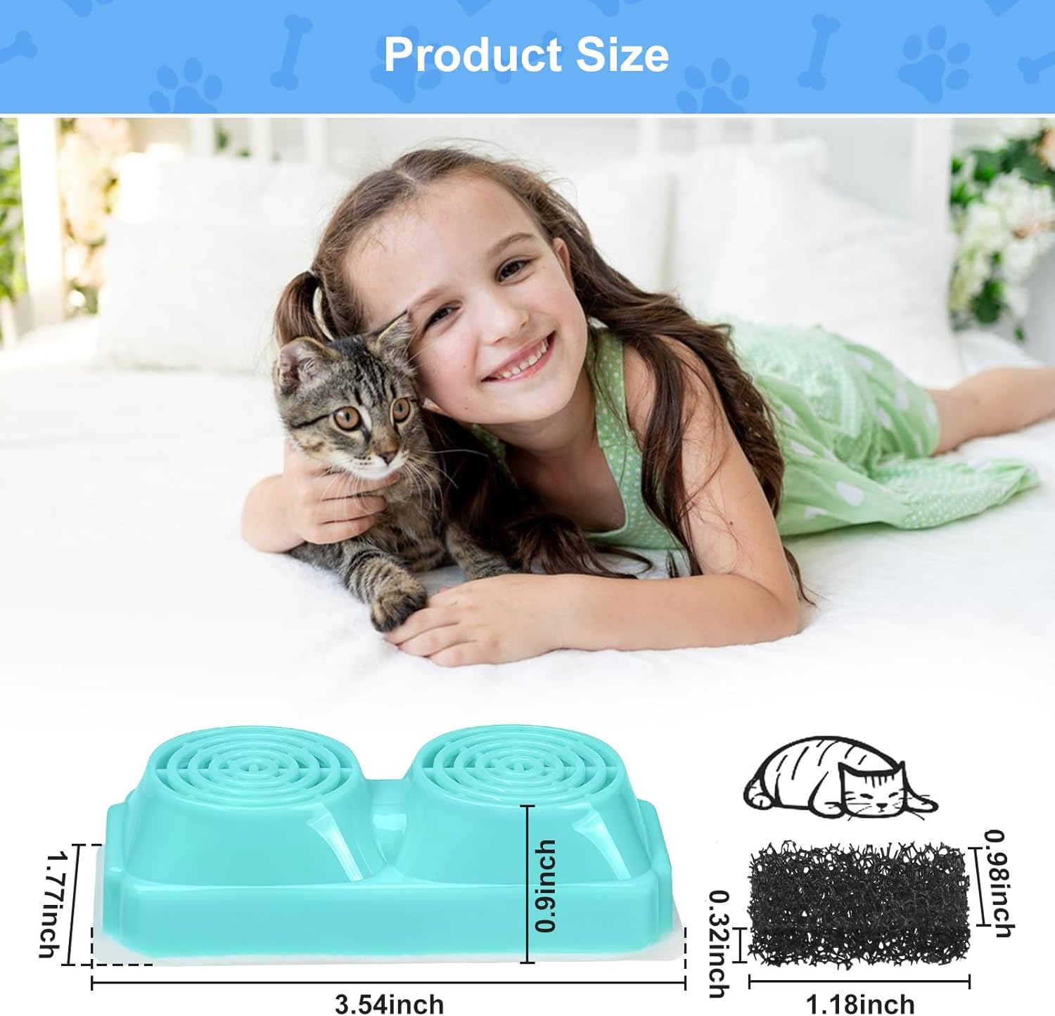 Sanklev 3 Pack Cat Water Fountain Filters for 3.2L Wireless Cat Water Fountain,Cordless Pet Fountain Replacement Filters image number 5