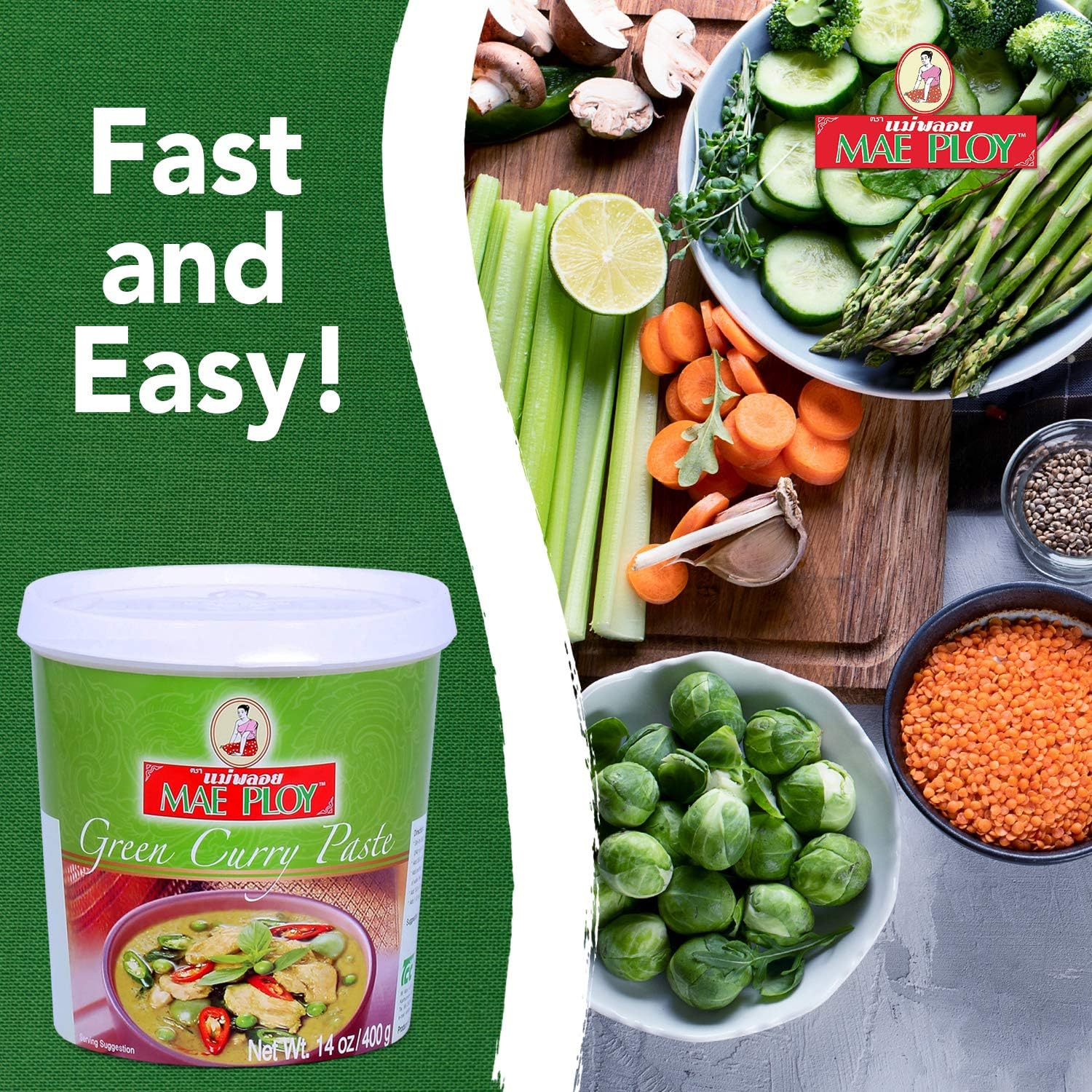 Mae Ploy Green Curry Paste, 400 G image number 2