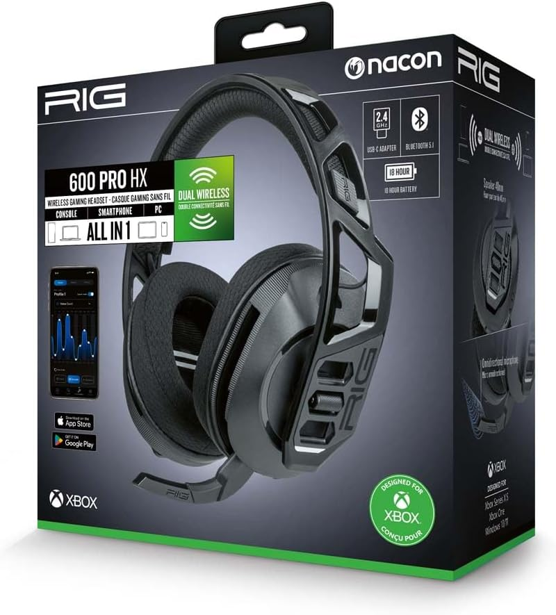 Nacon Headphones with Microphone Sans Fil Rig 600 Pro HX Black