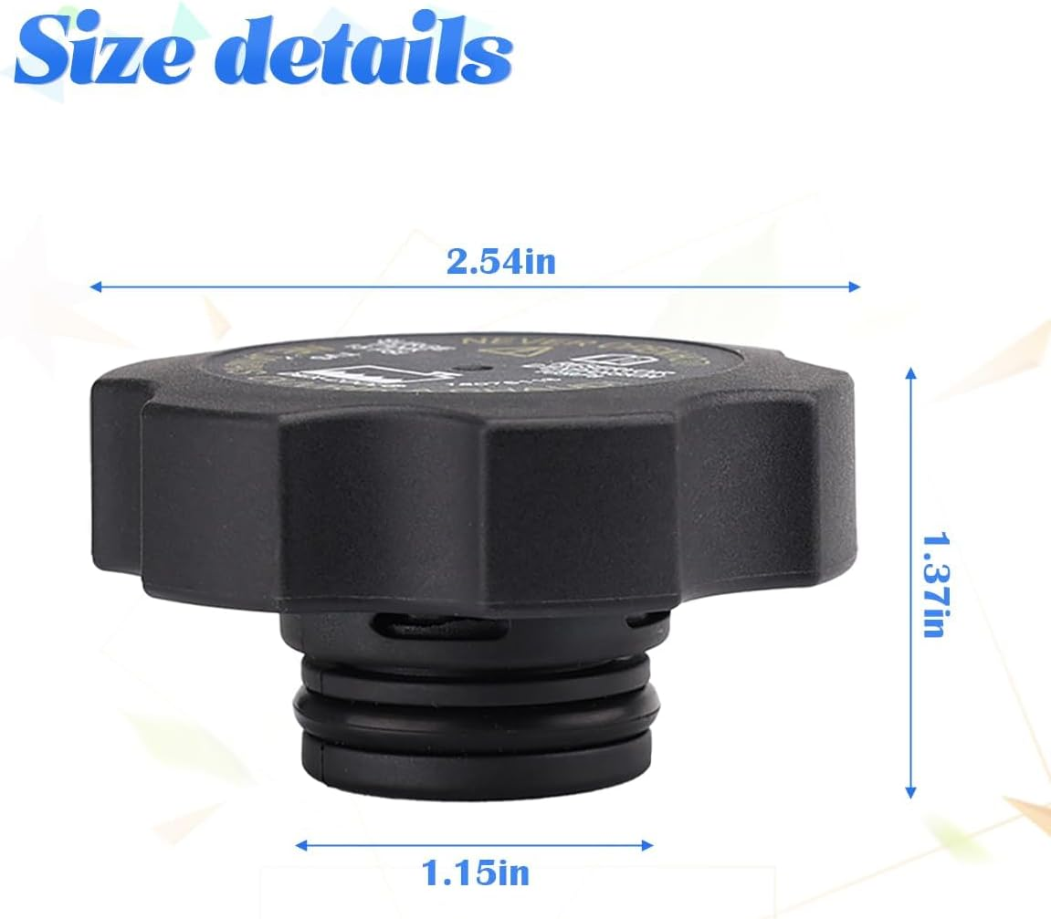 Car Radiator Coolant Reservoir Cap, Automotive Radiator Cover for Old Radiator, Replaces OEM Number 15075118 13502353, Vehicle Accessories Compatible with H2 H3 G5 G6 and More image number 1