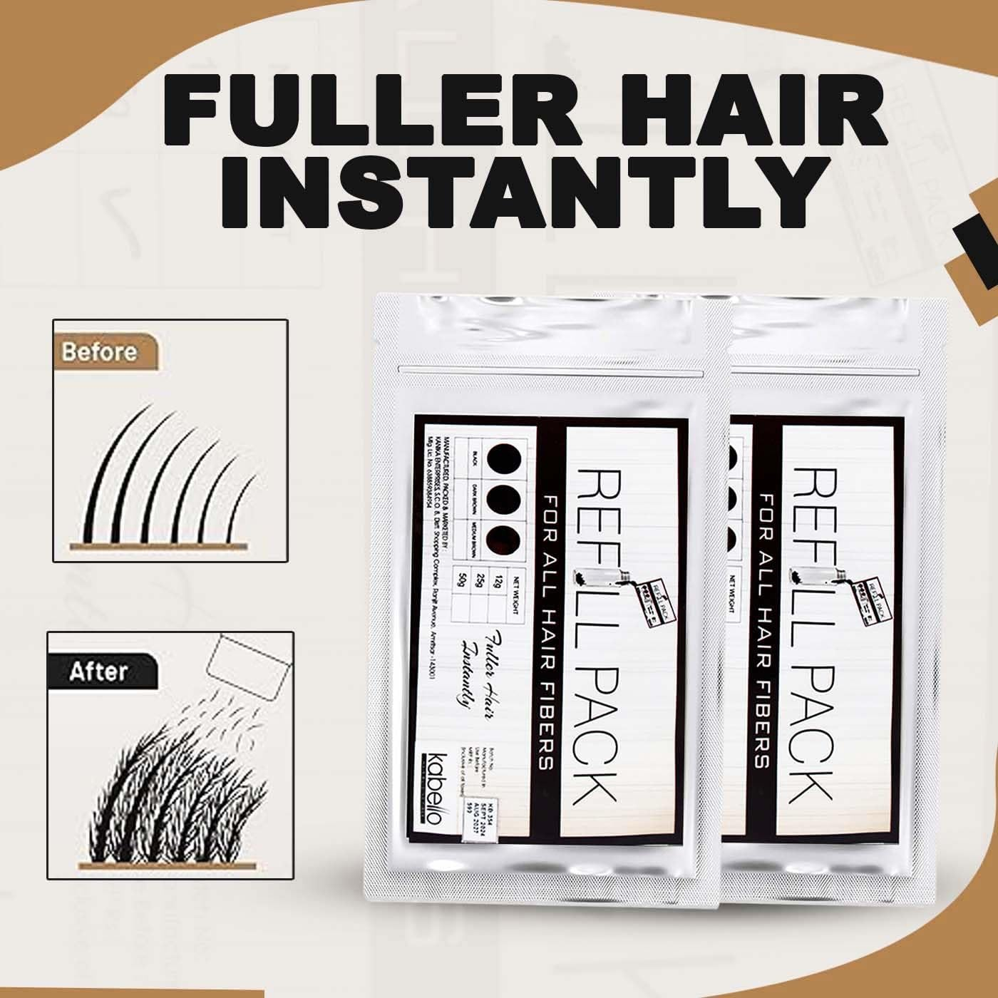 Kabello Hair Building Fiber Refill Pack with Hair Line Comb for Men and Women Fiber 100 Grams Black Pack of 1 image number 6