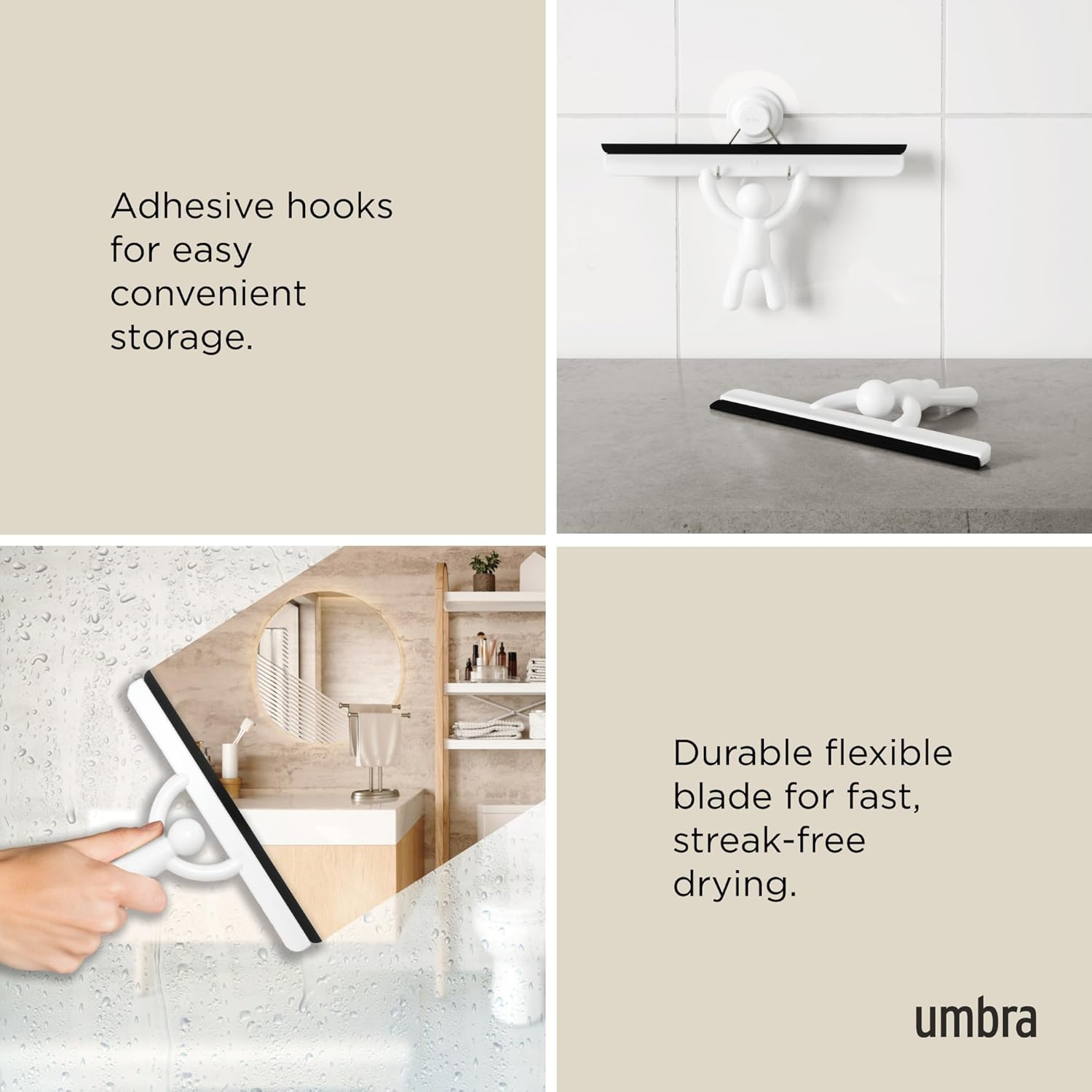 Umbra Buddy Adhesive Squeegee, White image number 3