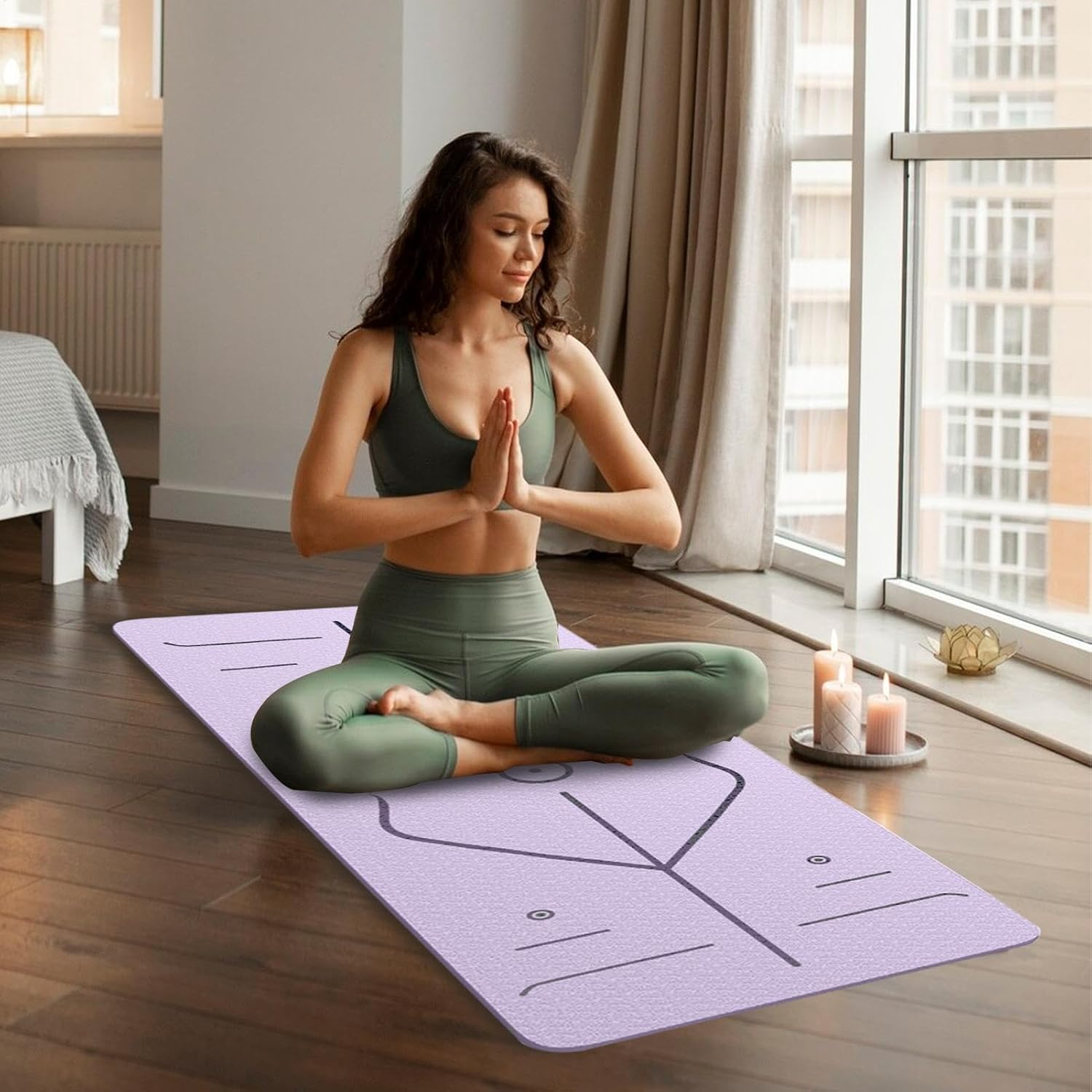 Shock Absorption Mat, Home Gym Accessories, Pilates Mat, Portable and Lightweight, Shock Absorption Support, 18.5X6.1X6Cm for Pilates Stretching Floor & Fitness Workouts image number 1