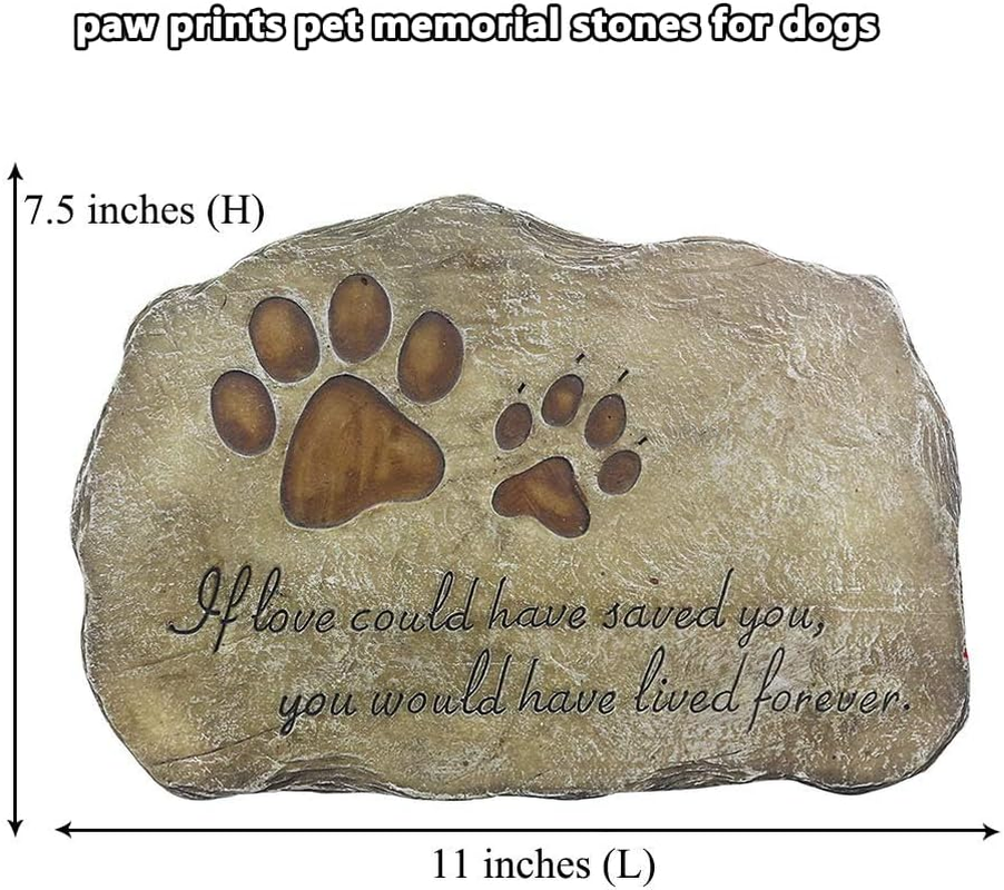 Jinhuoba Dog Memorial Stone, Indoor Outdoor Dog or Cat for Garden Backyard Marker Grave Tombstone. Hand-Printed Personalized Loss of Pet Gifts image number 5