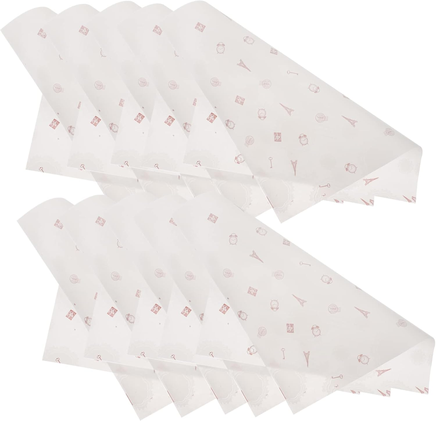 Grease-Proof Food Wraps Baking Paper Pad 50 Sheets Strawberry Pattern Anti-Oil Food Packing Paper Household Cake Parchment for Sandwiches Burgers Wrapping