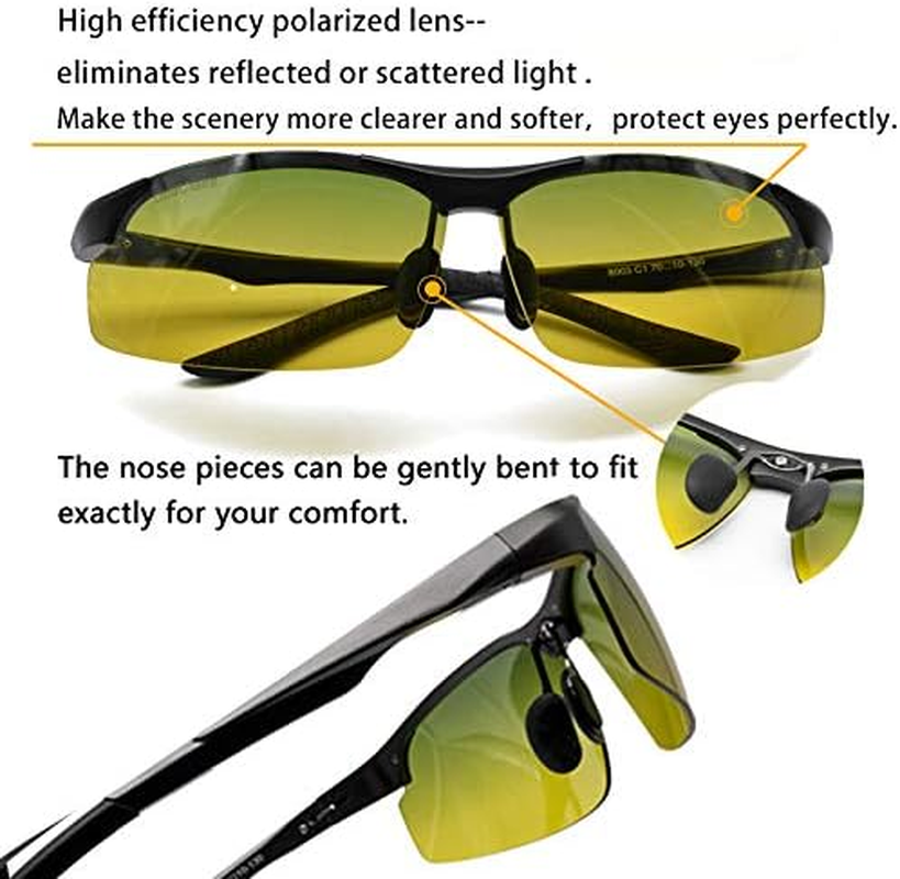 Upaclaire Night Vision Glasses and High Definition Polarized Sports Sunglasses image number 6