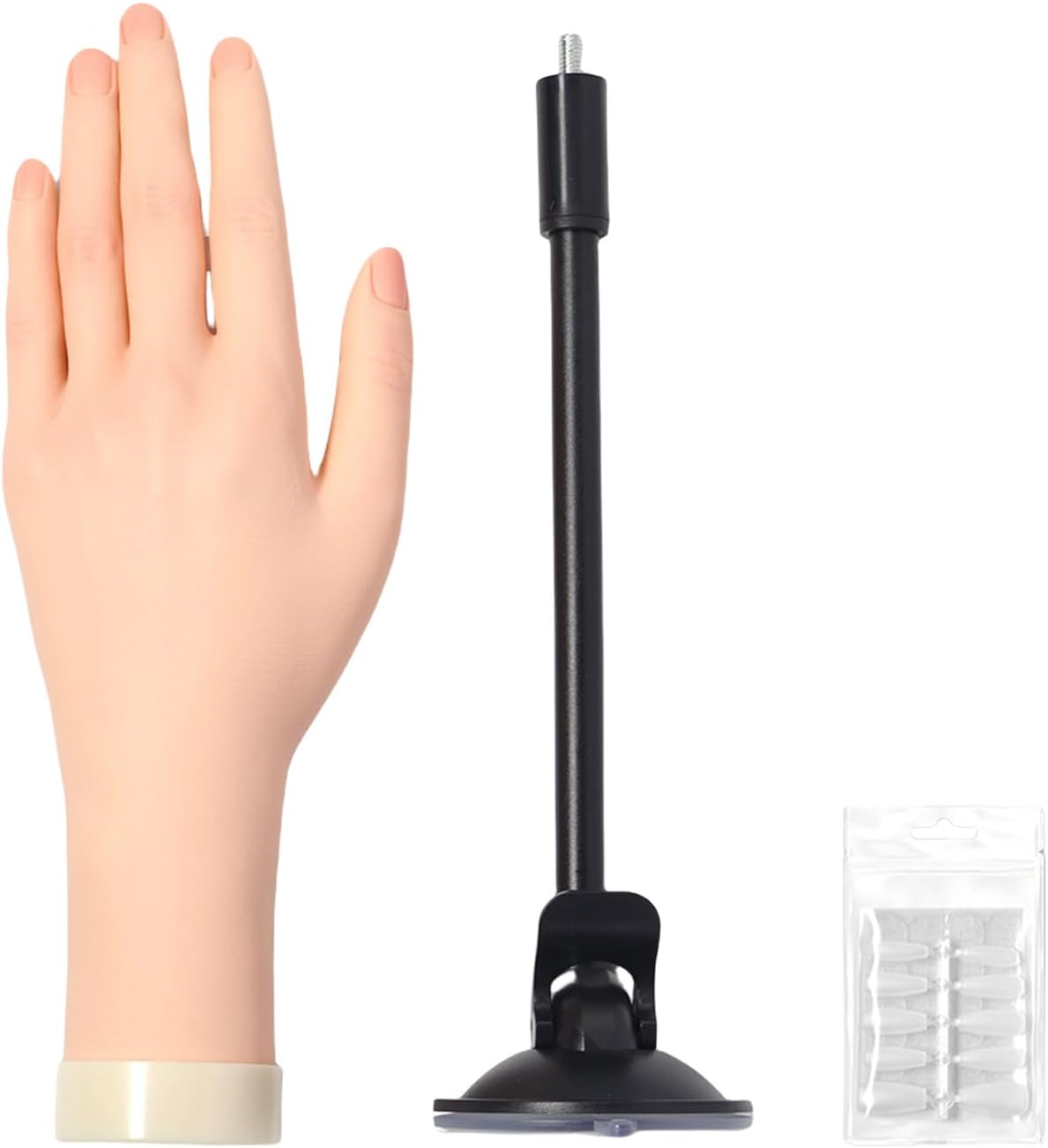 Hand Model for Nails,Practice Nail Hand | Bendable Soft Finger Model with Jelly Glue Suction Cup Beginner-Friendly for Women Teen Girls Salon Demonstration image number 6