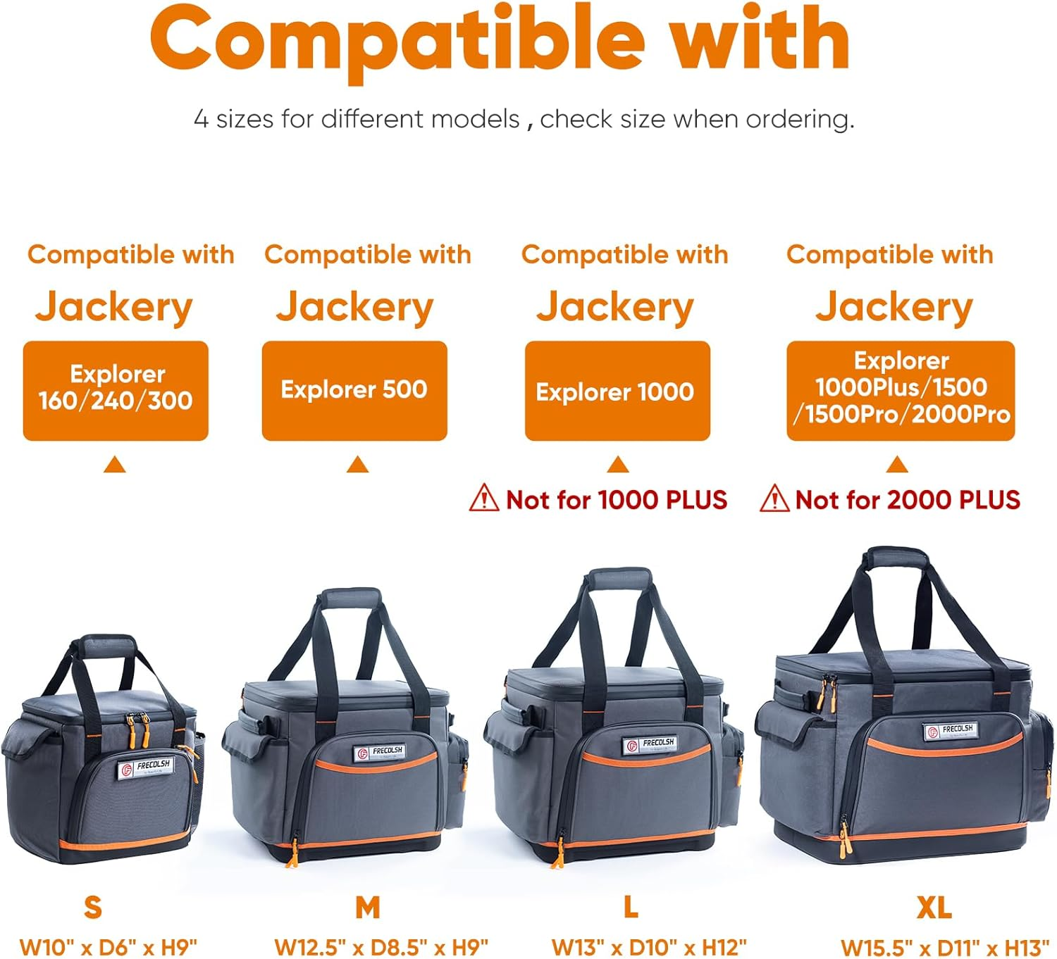 Travel Carrying Case Compatible with Jackery Explorer 300/240/160, Portable Power Station Storage Case with Water- Proof Bottom and Front Pockets for Jackery Accessories Solar Generator image number 4