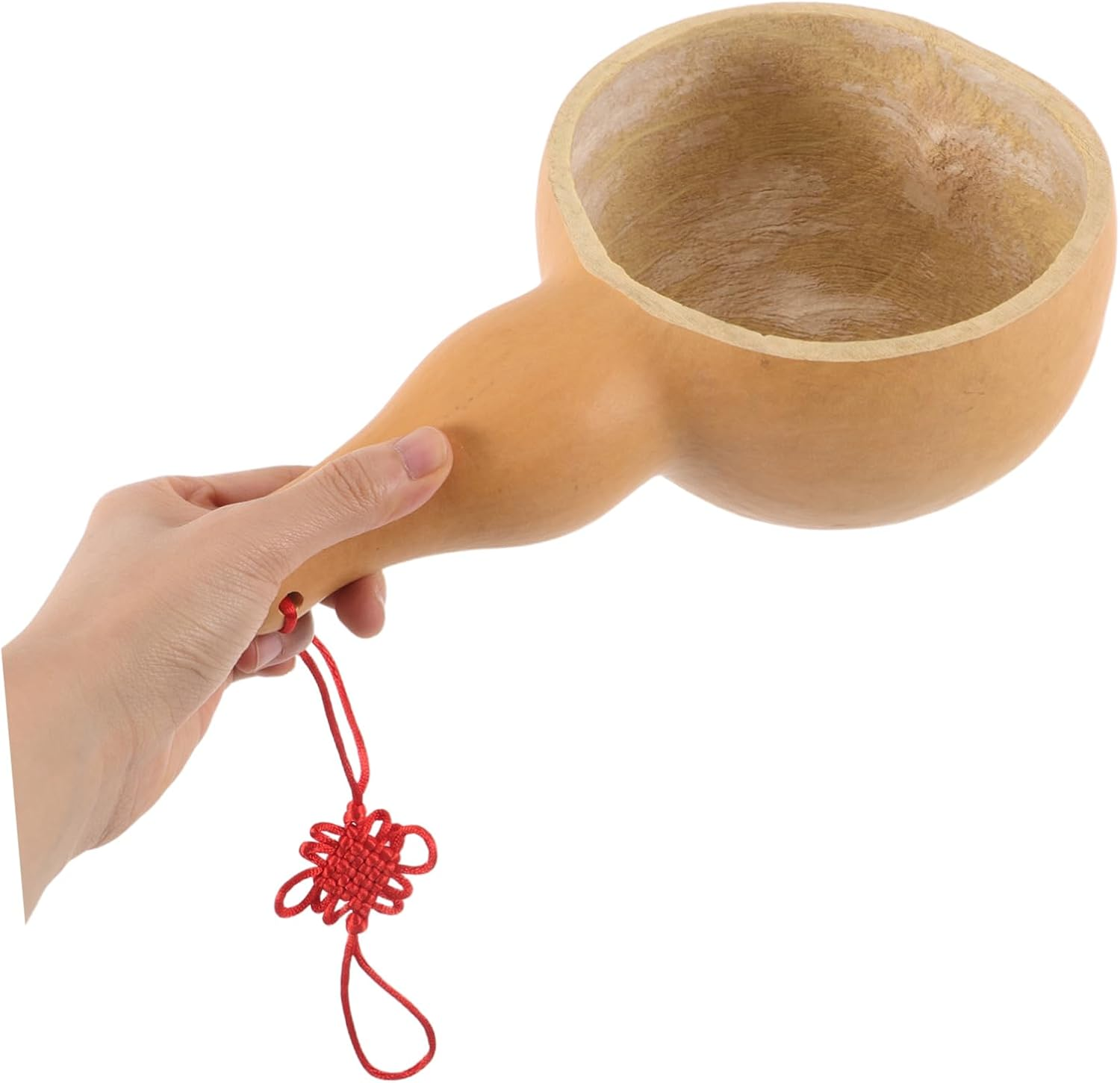 UTHCLO Natural Gourd Water Dipper Ergonomic Handmade Ladle for Bathing Hair Washing Gardening Durable Safe Material Multi Functional Household Scoop image number 4