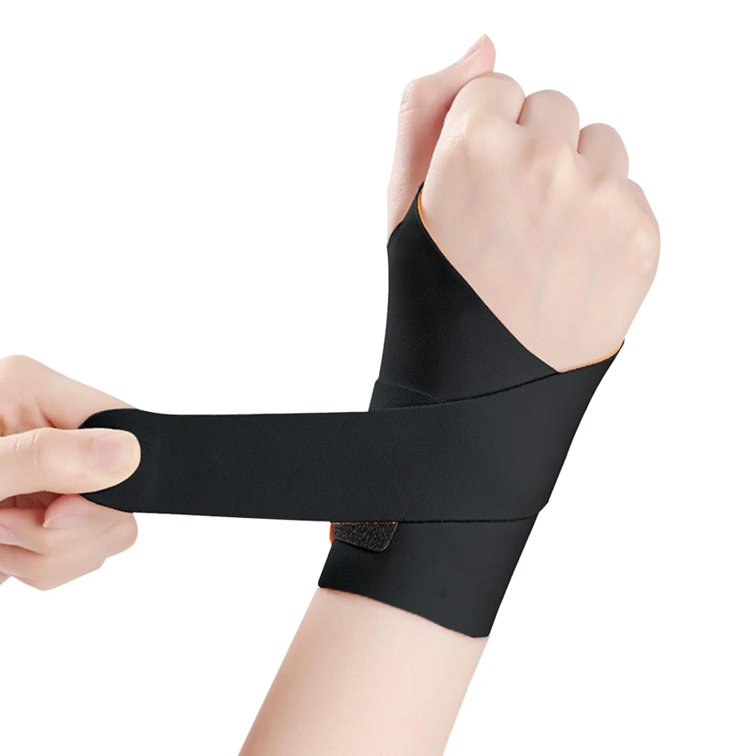 Carpal Tunnel Wrist Brace，【Soft and Ultra-Thin】Lightweight and Adjustable Wrist Support Brace，Wrist Tendon Sheath Joint Fixation，Lightweight, Breathable, Sweat Wicking，For Men and Women，Suitable for Housework, Sports (Left, Black)