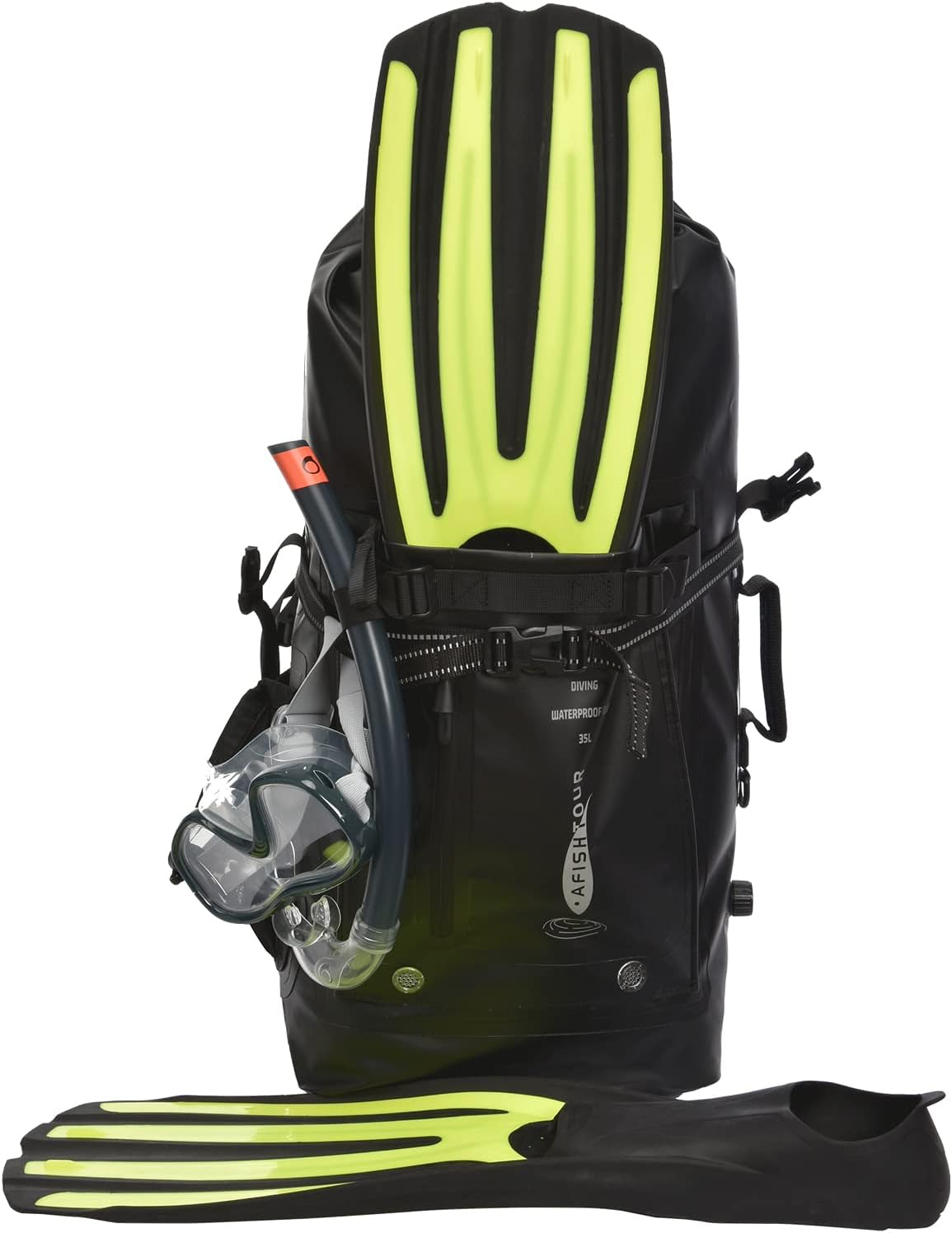 AFISHTOUR Heavy Duty Waterproof Dry Bag Backpack - 35L Roll-Top Floating Dry Bag Backpack for Motorcycles, Kayaking, Rafting, Boating, Camping, Hiking, Fishing image number 6