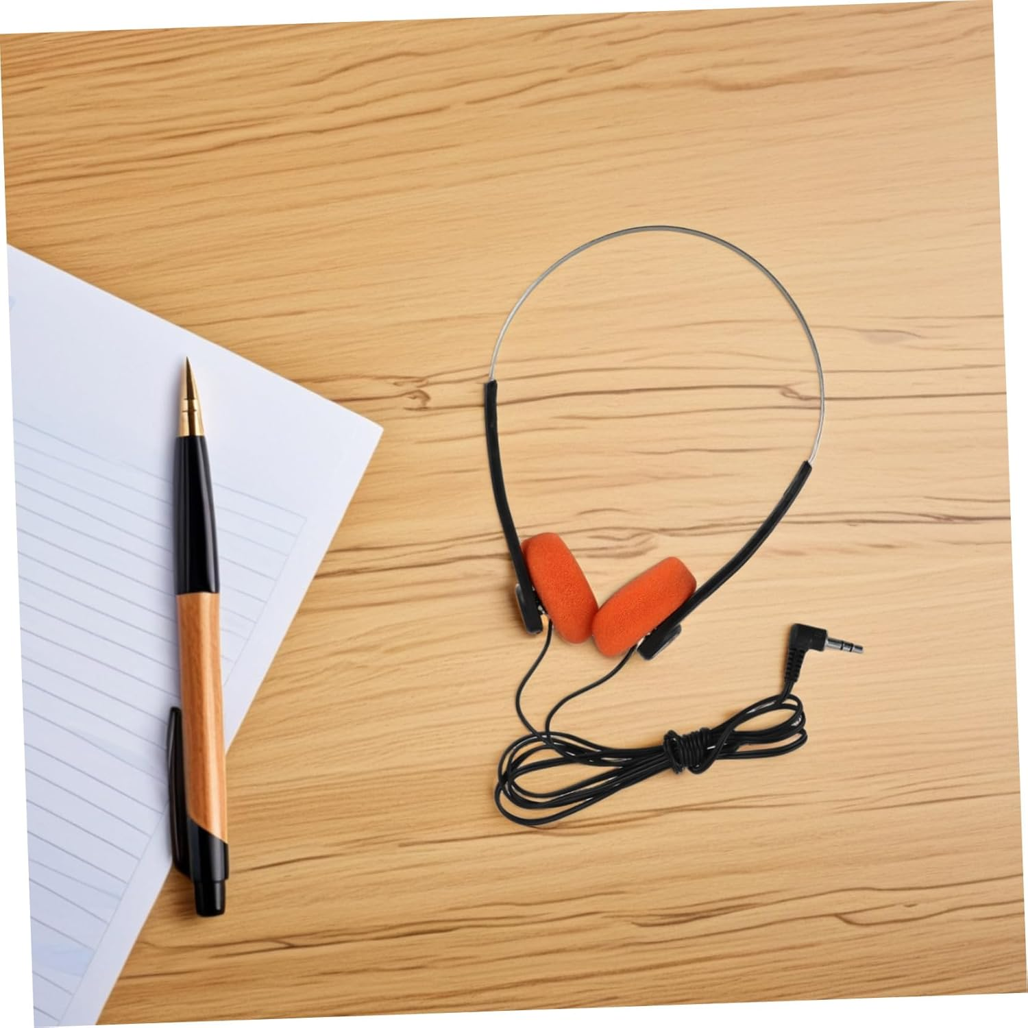 Happyyami Portable Lightweight Ear Headphones for Adjustable Headband Comfortable Fit Retro Design School Travel Classroom Use