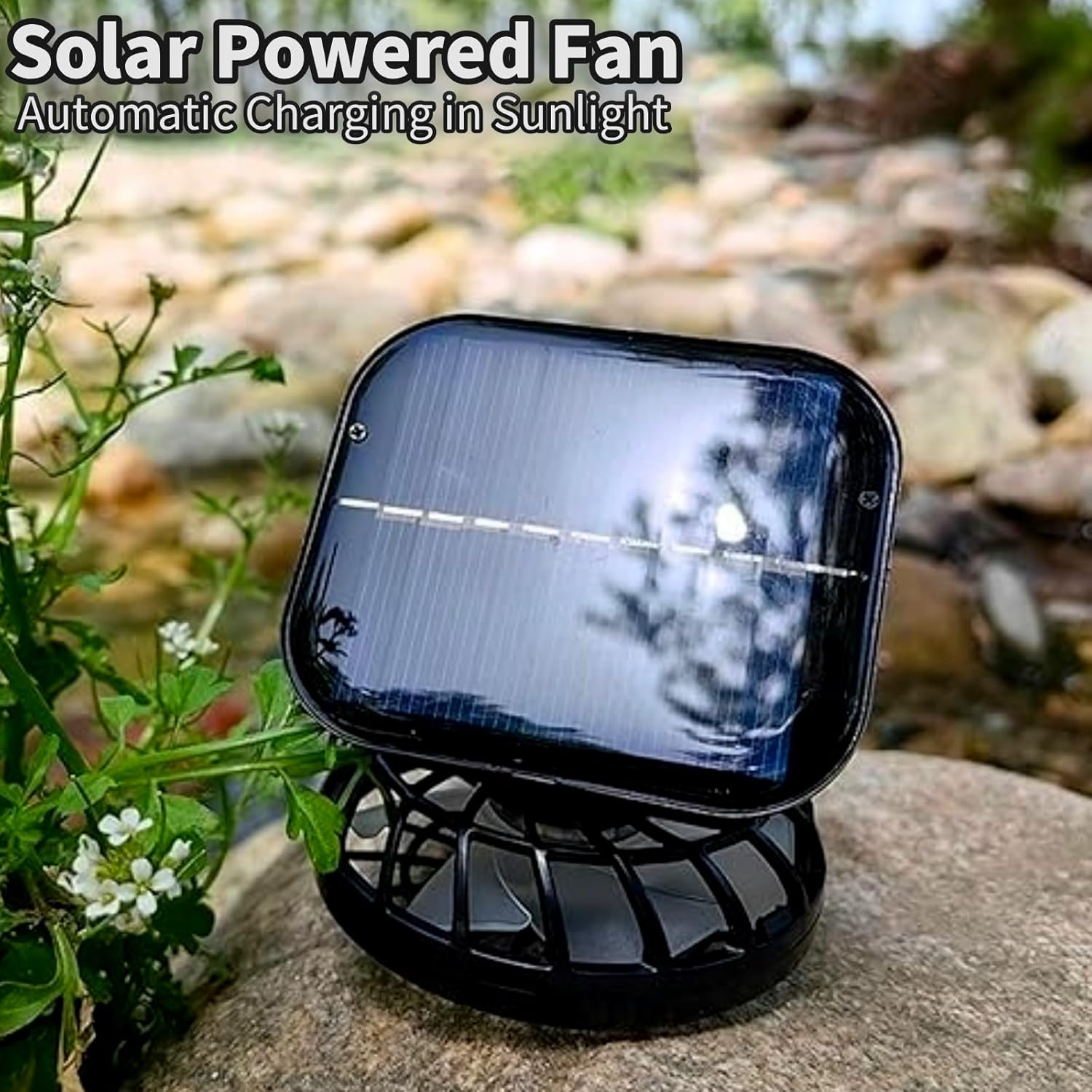 Solar Fan Hat, Outdoor Wide Brim Sun Hat with Dual Cooling Fans UPF50+ Sun Protection 3-Speed Adjustable Airflow, Solar & USB Charging for Fishing, Camping - Black image number 5