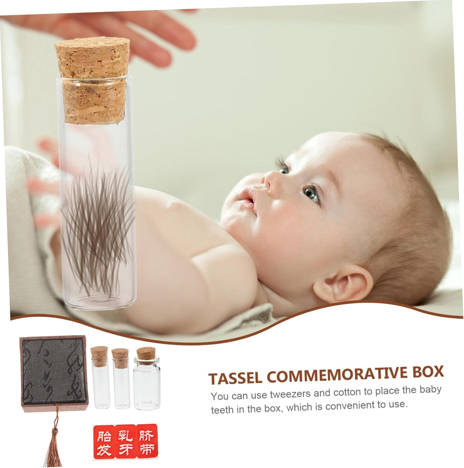 Lanugo Storage Bottle for Boys and Girls Diy Teeth Keepsake Holder Fetal Hair Saver Teeth Box Keepsake Box for Boy Shower Born Accessories Random Style image number 4