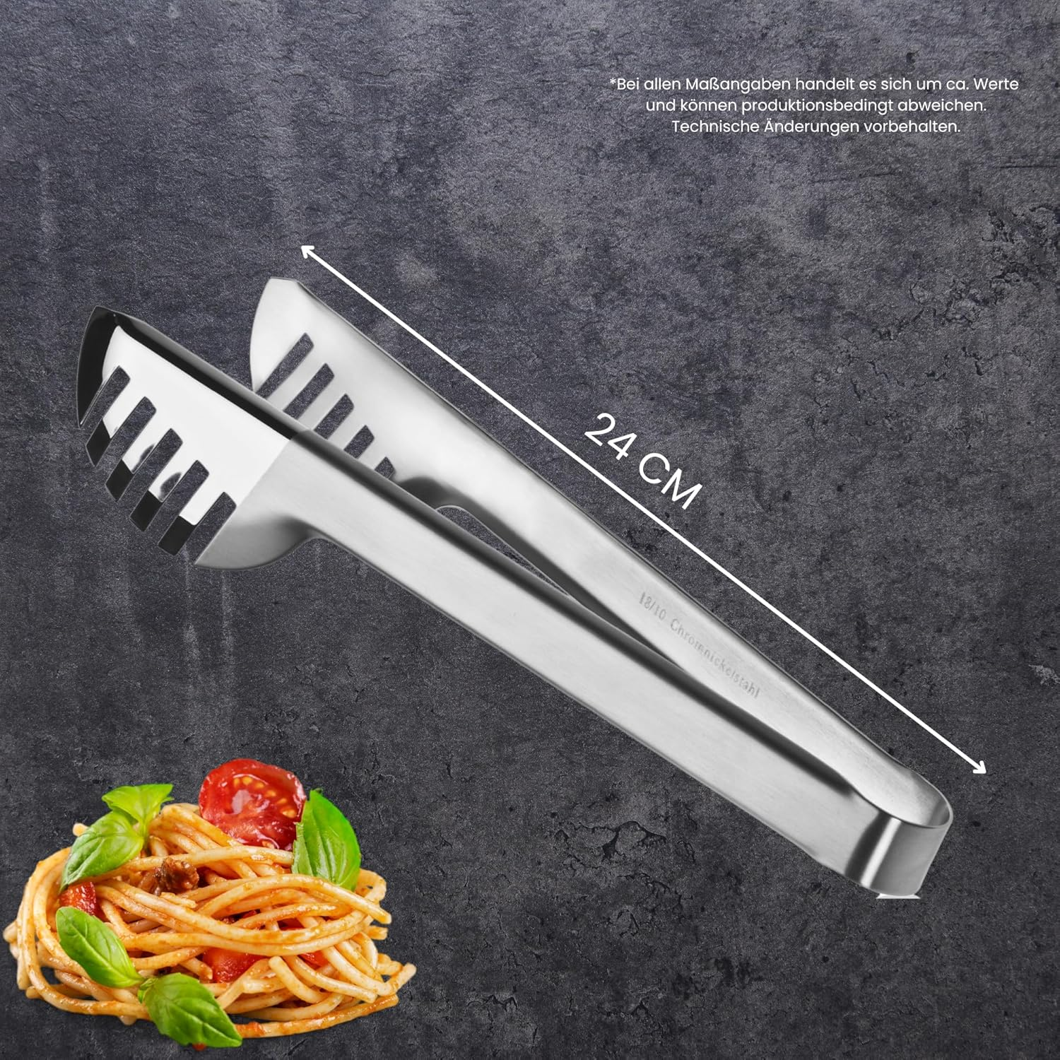 Gehring Solingen Spaghetti Tongs, Stainless Steel, Serving Tongs for Pasta and Pasta, Dishwasher Safe, Stainless Steel Cutlery image number 2