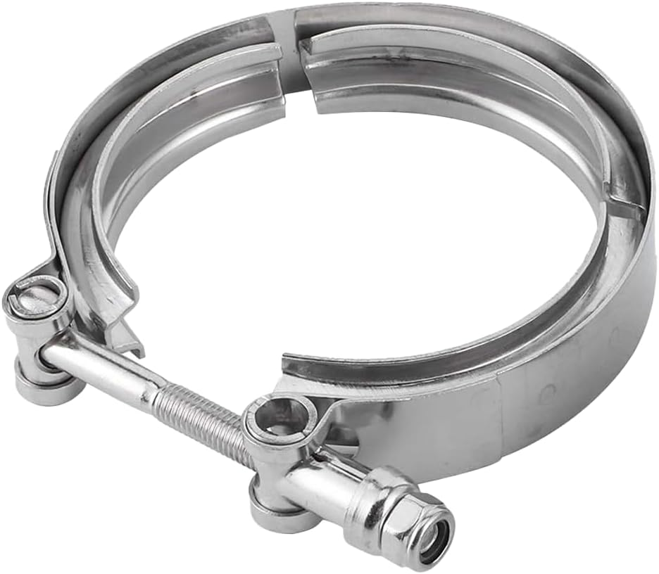 Universal Stainless Steel V Band Clamp - Leak-Proof T-Bolt Exhaust Clamp for Automotive Exhaust Systems and Turbochargers (3 Inch) image number 2