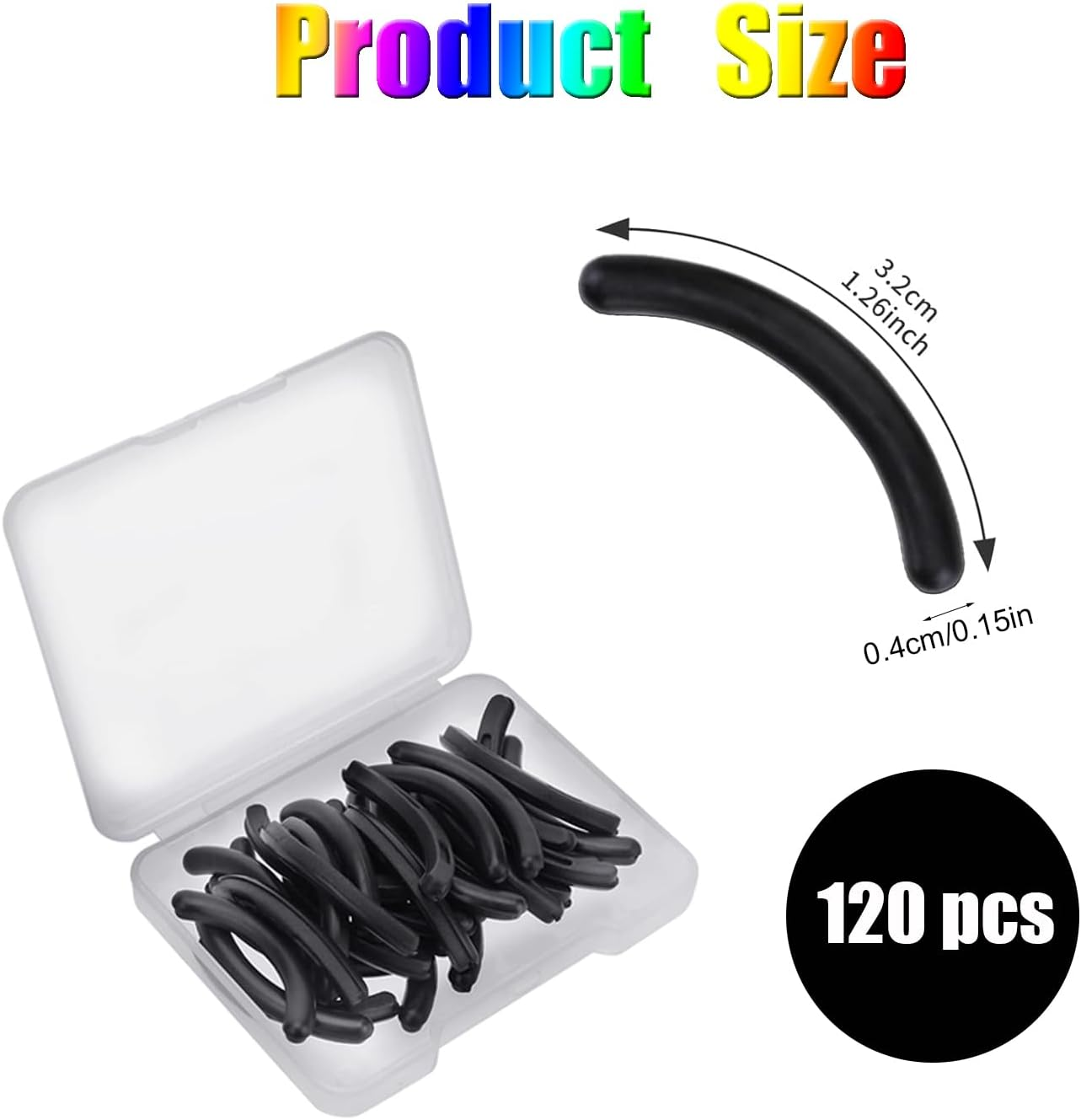 WADY 120 Pieces Eyelash Curler Refill Pads - Universal Replacement Rubber Pads for Lash Curlers (Black)