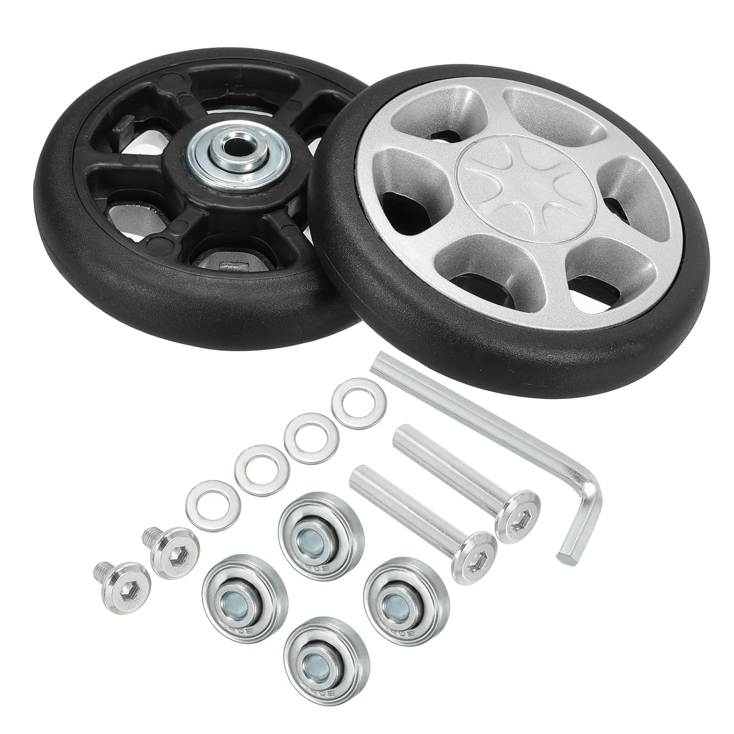 Uxcell Replacement Luggage Suitcase Wheels Repair Kit, 85Mmx16Mm Wear-Resistant & Mute 360 Swivel Caster Wheels image number 1