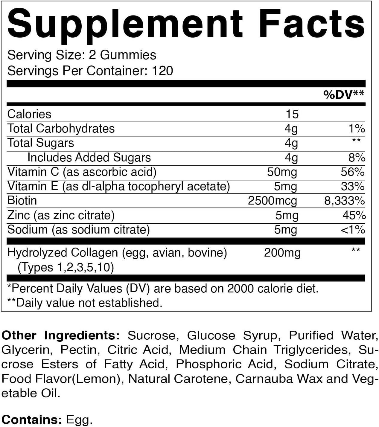 Vitamatic Hydrolyzed Collagen Gummies with Vitamin C, Zinc and Biotin, 200 Mg - Healthy Skin Support - 240 Gummies image number 4