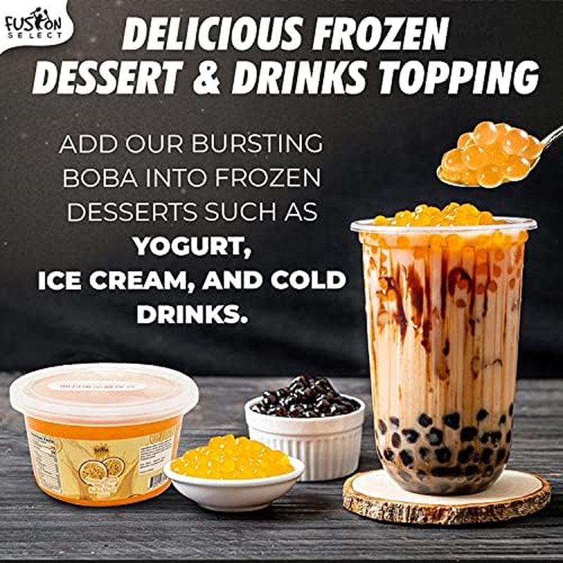 Fusion Select Strawberry, Mango, Passion Fruit Bursting Boba Popping Boba Pearls Fruit Tea Snack Toppings image number 6