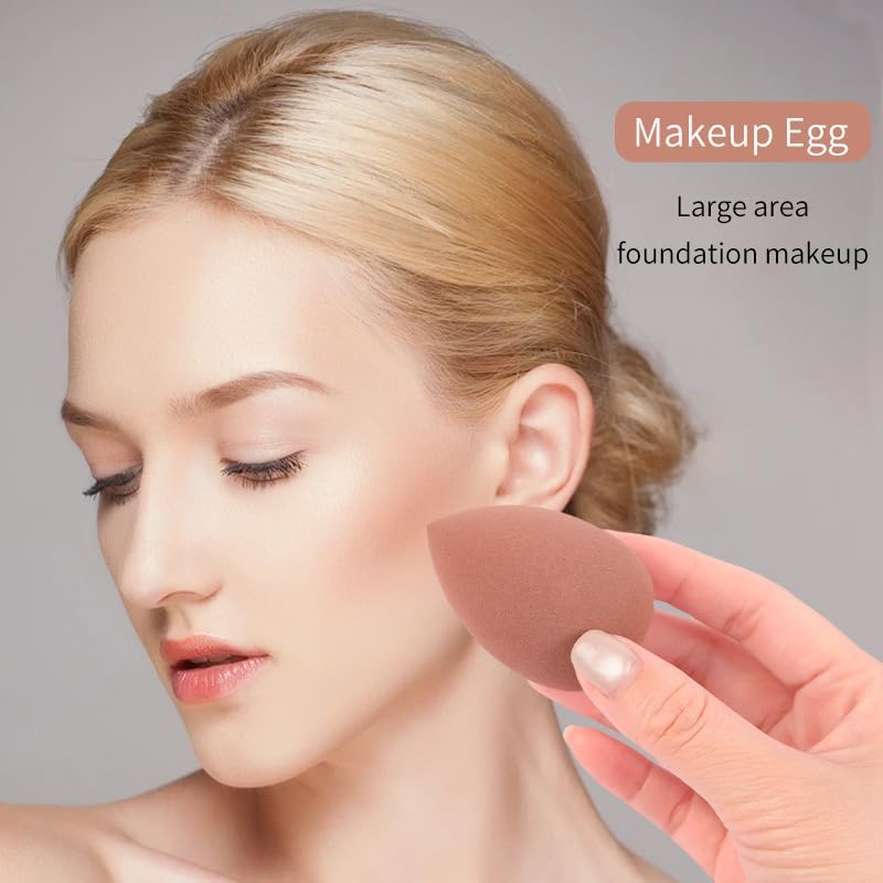 40 PCS Professional Makeup Brush Tools Set, Puff, Cosmetic Brush Sponge, Brush Cleaning Bow Set, Headband, Facial Makeup, Cleaning Accessories, Makeup Products, Valentine Day Item - Coffee image number 2