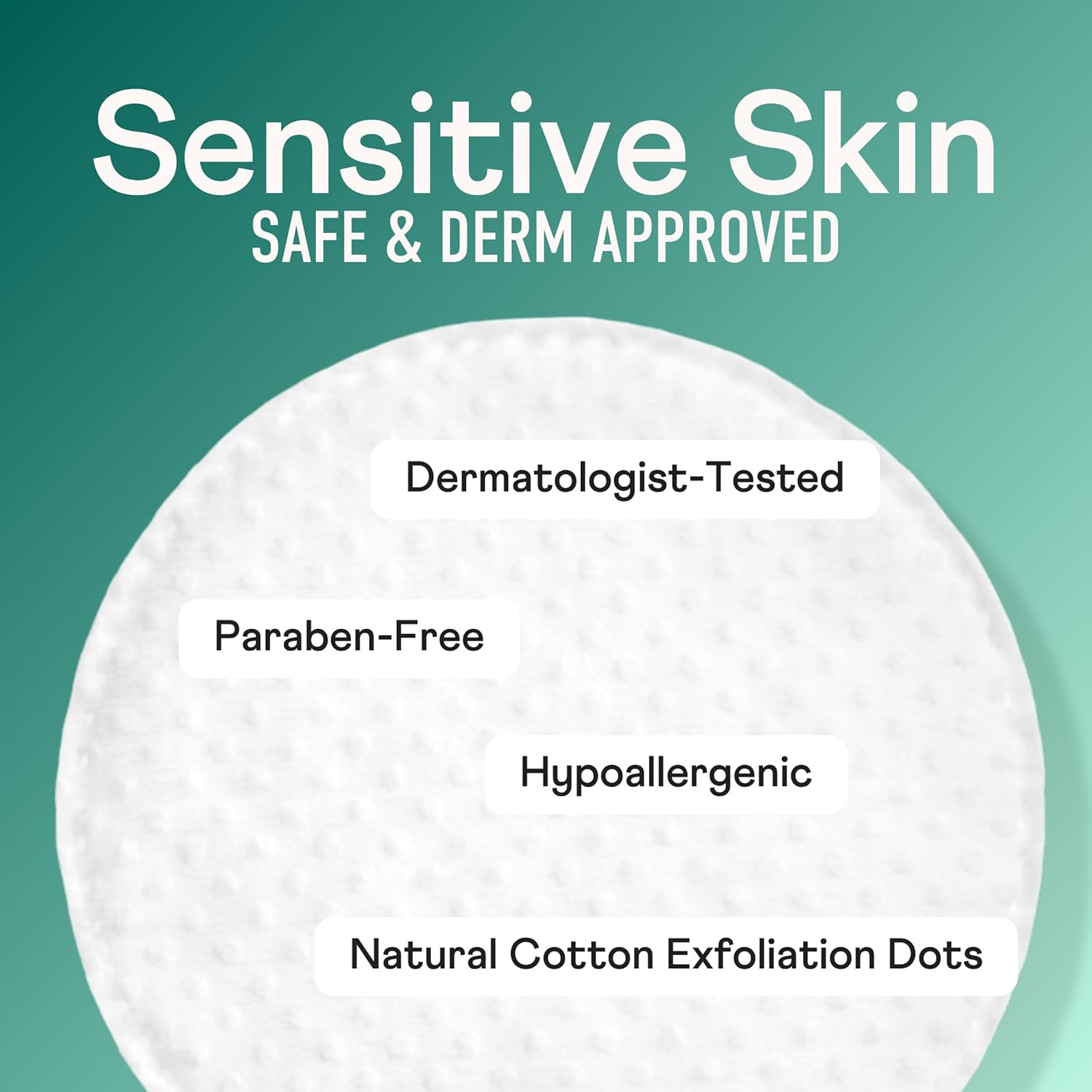 Swisspers Premium Exfoliating Rounds, 2 Distinct Raised Textured Surface, Cotton Facial Pads, 80 Count Re-Closable Bag, White image number 3