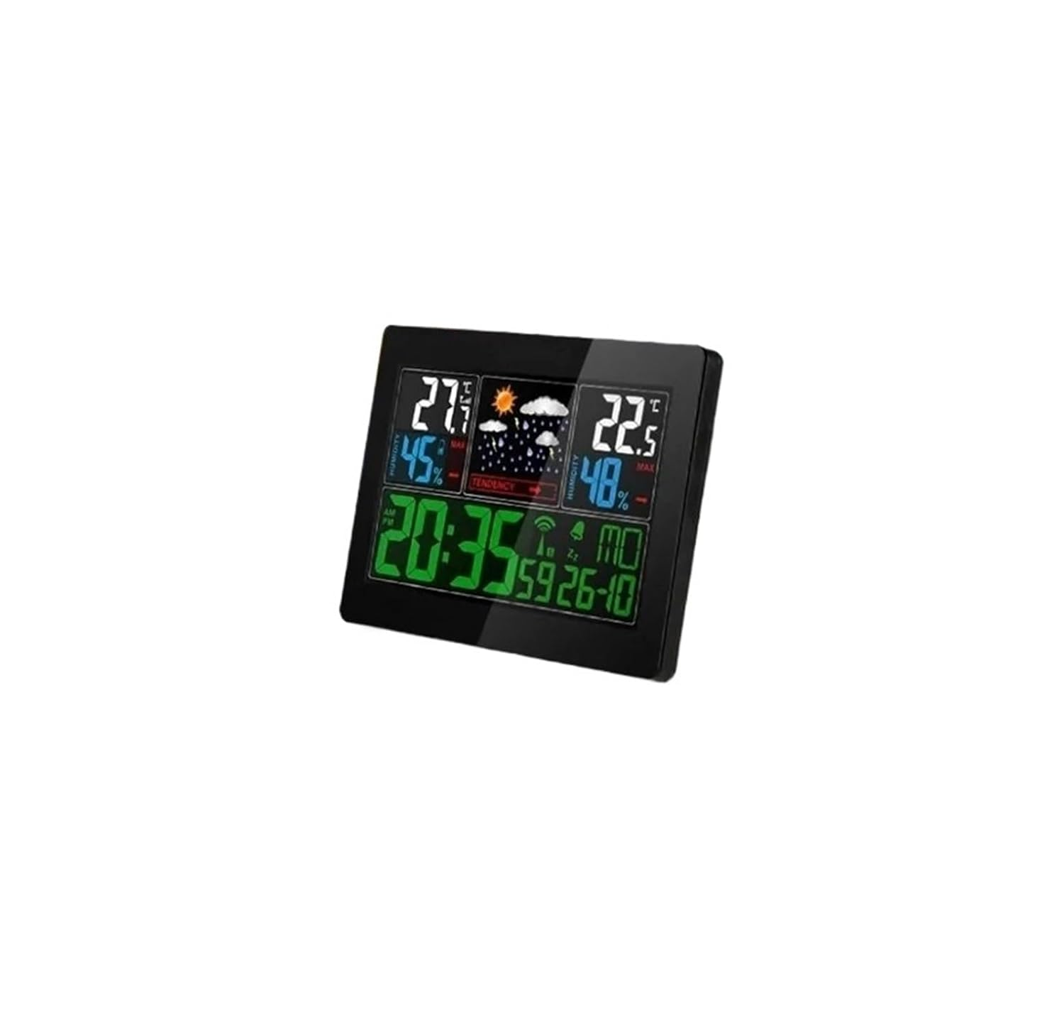 Color LCD Weather Station Wireless Thermometer Hygrometer Temperature Humidity Meter Trend Forecast Radio Controlled Clock Alarm image number 4