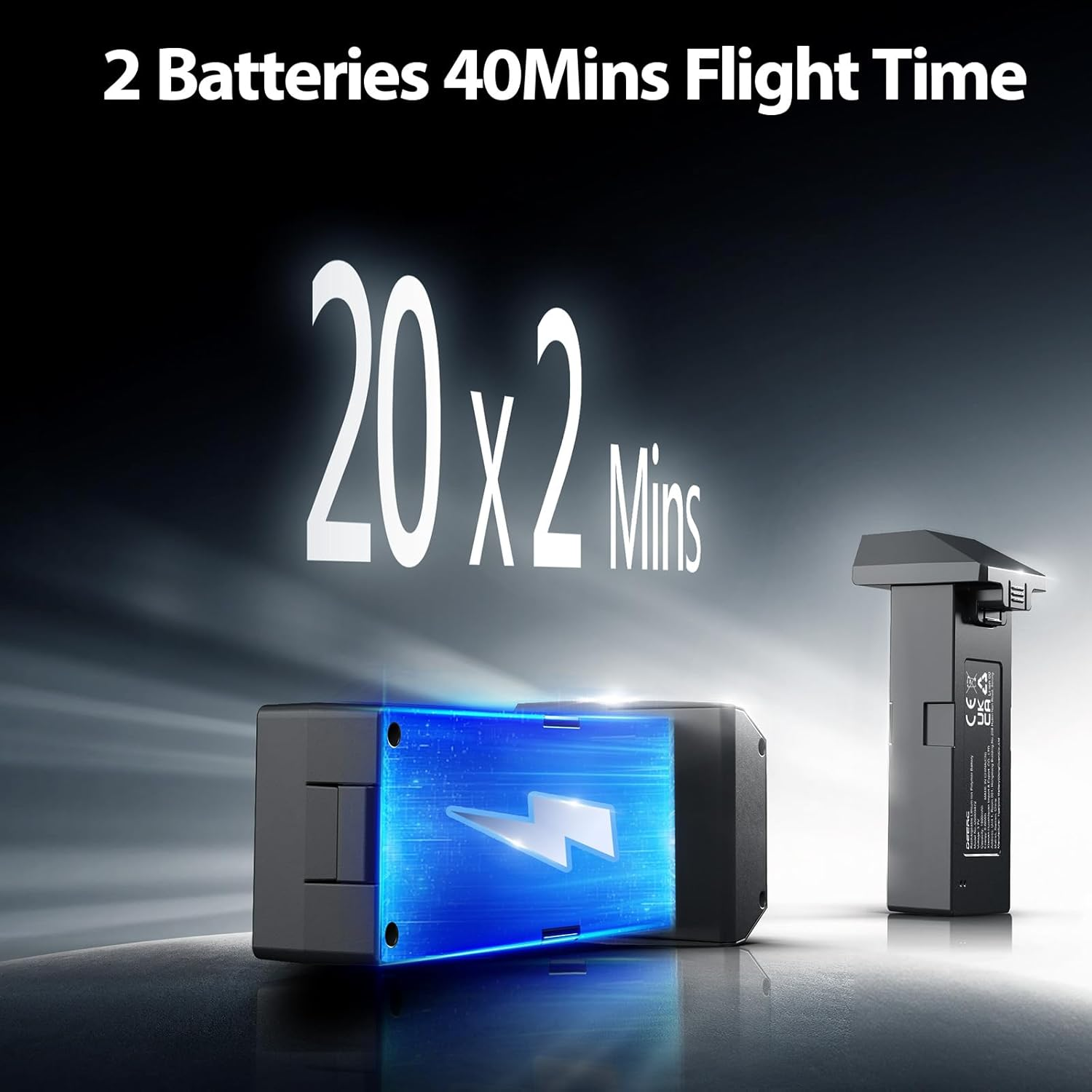 DEERC Drone with 1080P Camera for Adults with 5G Transmission, Foldable RC Quadcopter Small Drone Toys, Brushless Motor, Altitude Hold, 3D Flips, 2 Batteries image number 4