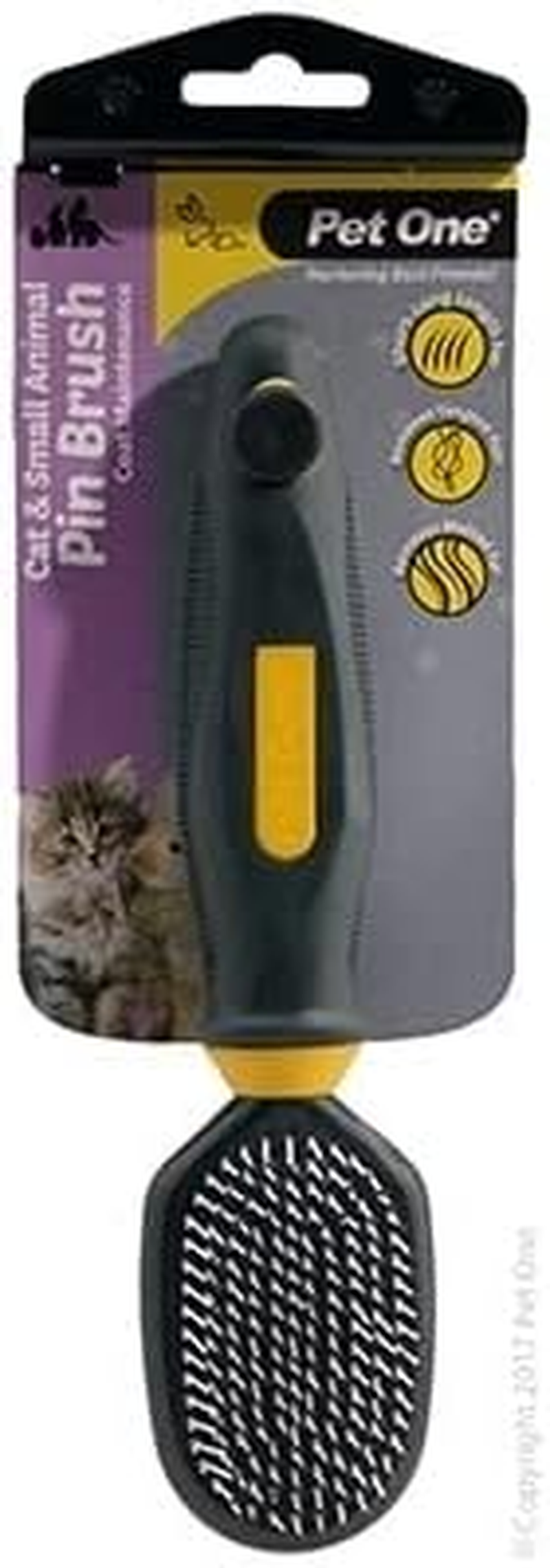 Cat & Small Animal Plastic Pin Brush for Short, Medium & Long Hair (Pet One) image number 1