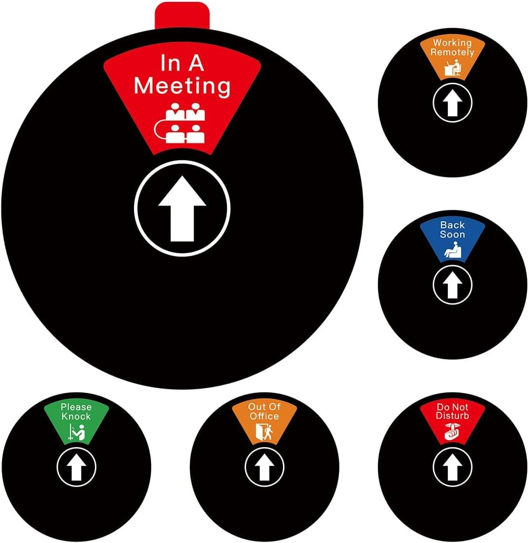 Dolemay Office Privacy Sign,Magnetic Door Sign,Do Not Disturb/Please Knock/Out of Office/In a Meeting/Back Soon/Working Remotely for Conference Room Any Room That Needs Privacy-Silver