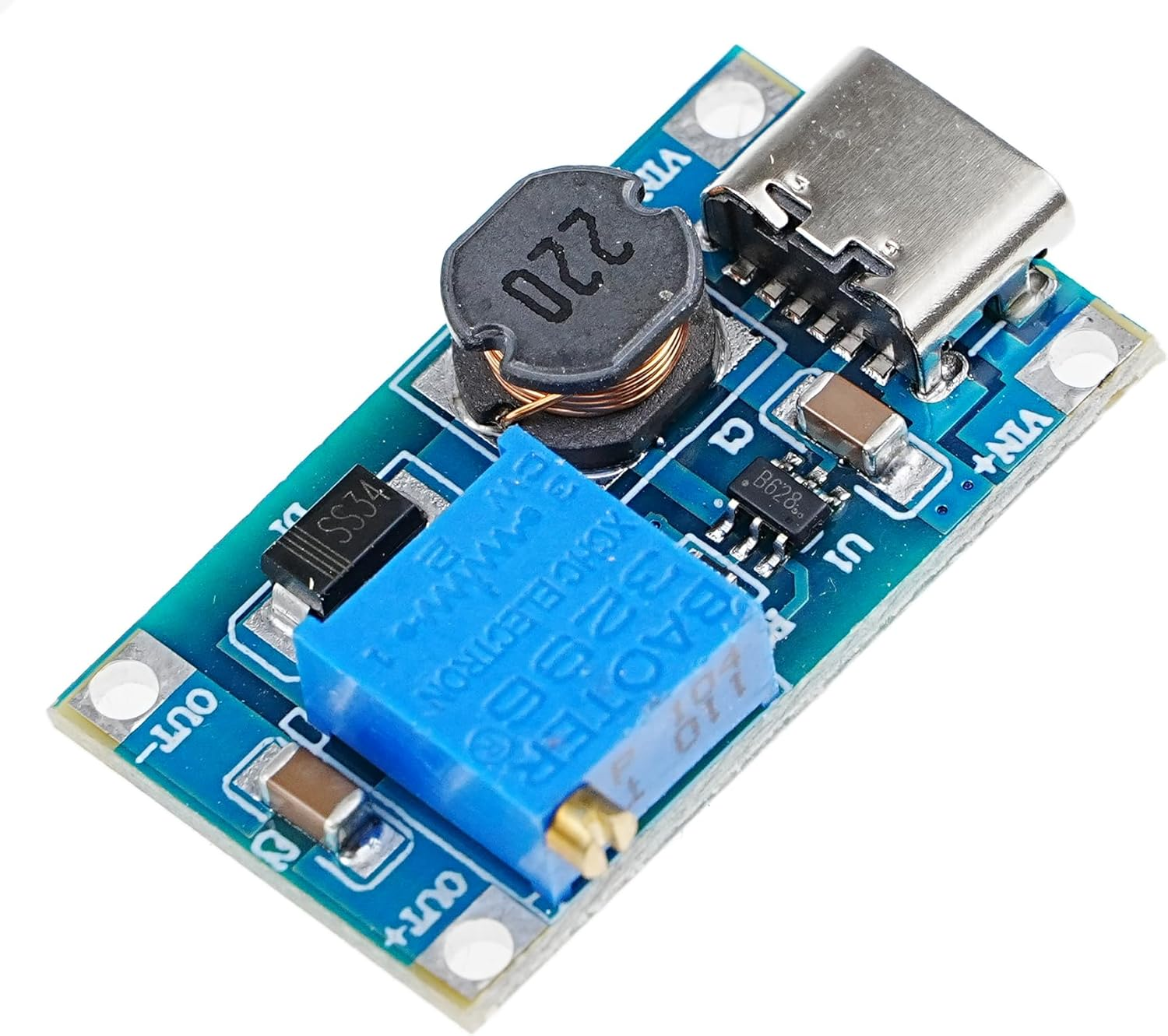 10Pcs Type-C MT3608 2A DC-DC Boost Converter Adjustable Module Voltage Regulator Board Input Voltage 2V-24V to 5V-28V Output Stabilized Booster (10Pcs Type-C Connector) image number 1