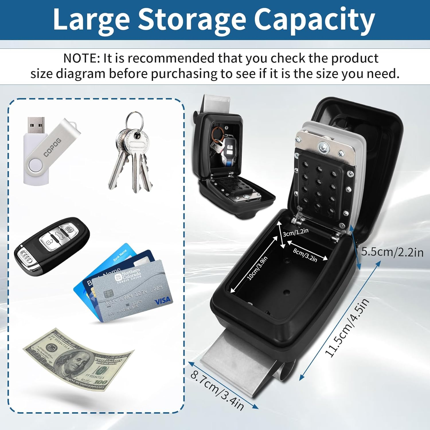 2024 Upgrade SL-591 Car Window Lock Box, Car Key Lock Box, Car Lock Box, Car Window Punch Button Lock Box, Vehicle Window Lock Box, Lock Boxes for Car Fit for Ride Share, Turo, Getaround image number 3