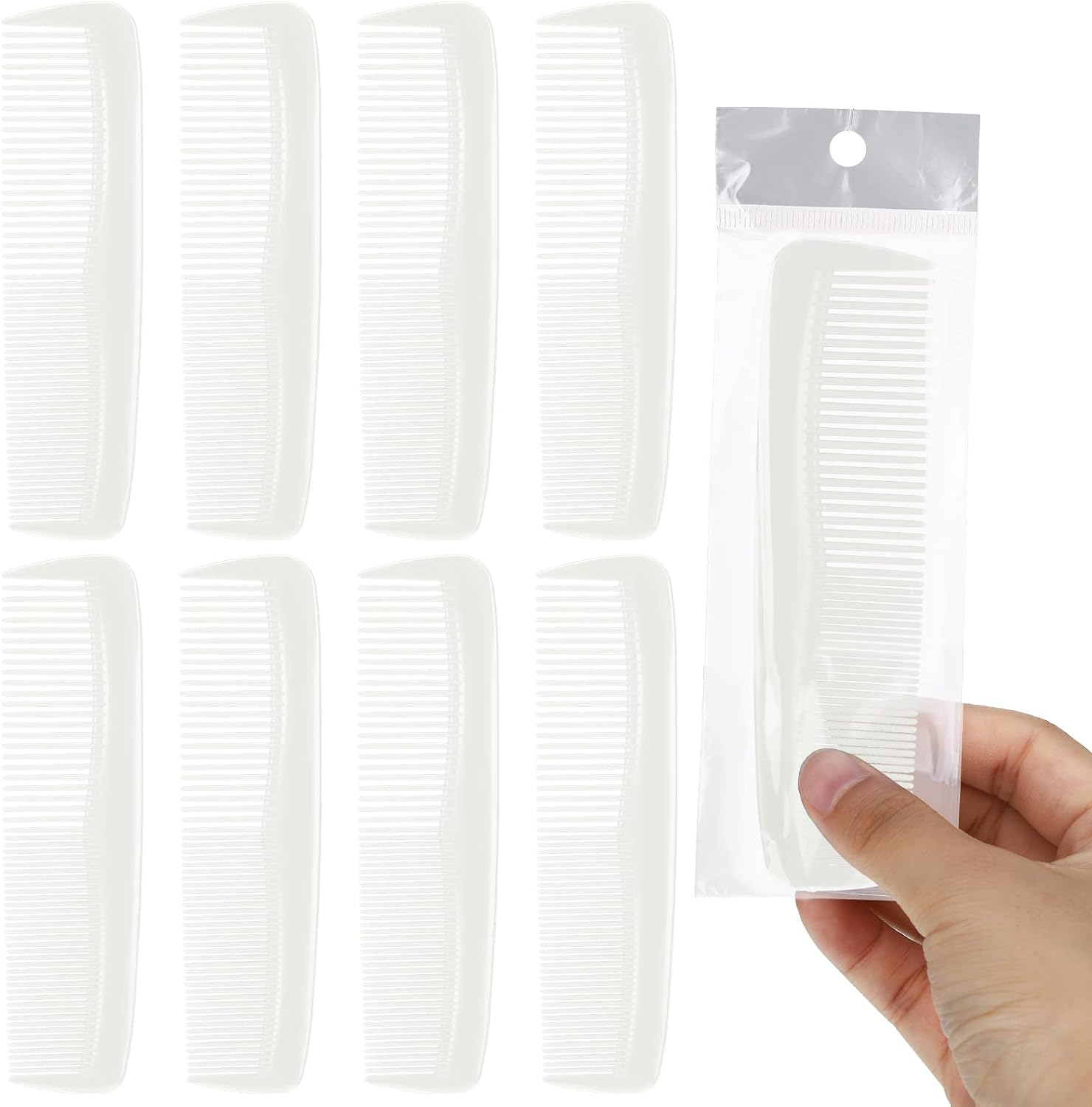 Vesici 100 Packs Combs Bulk Individually Wrapped Multicolor Disposable Travel Comb Bulk Hair for Hotel Small Combs Homeless Shelter Church(Multicolor)